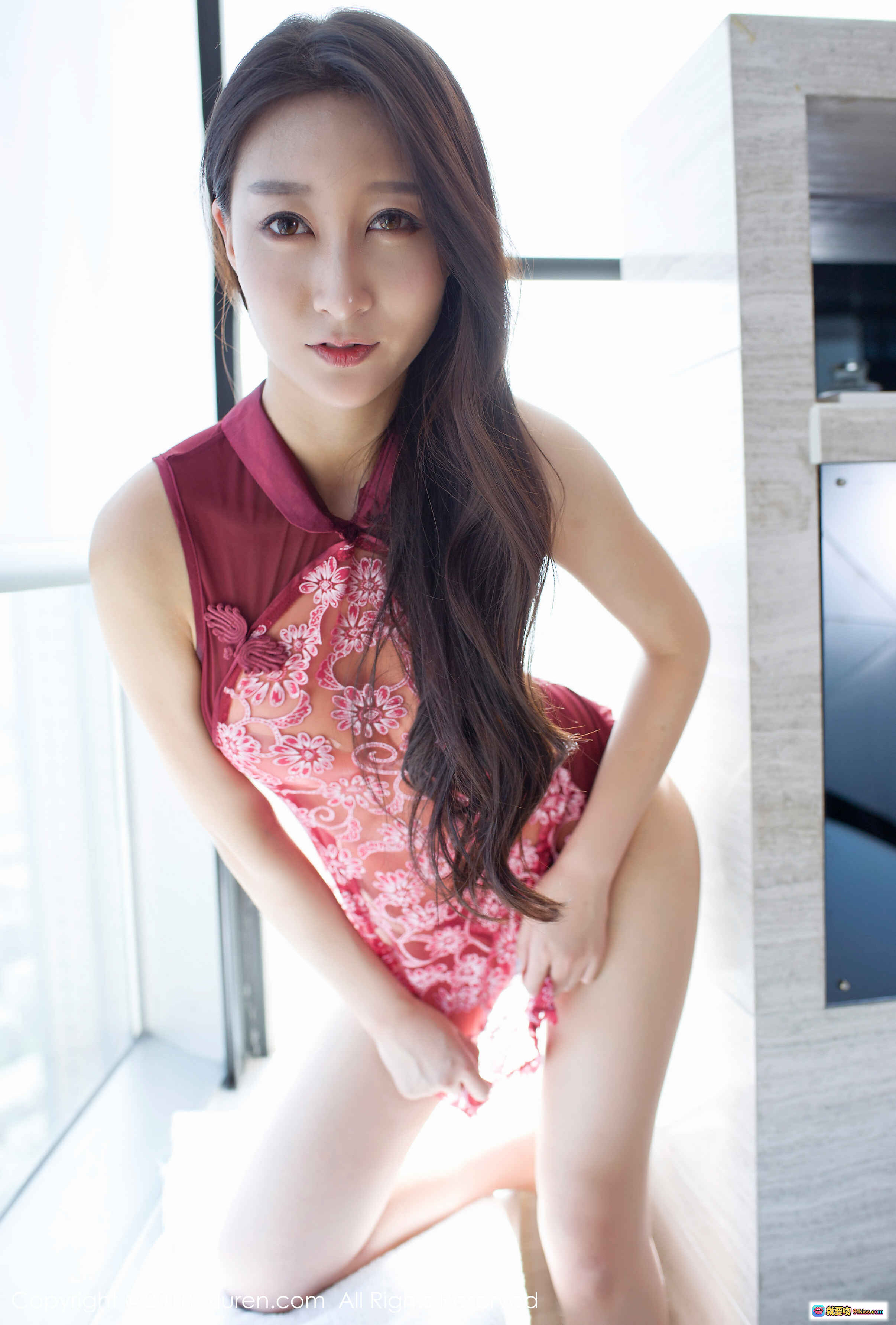 图片[8] - 赵熙儿猫耳蕾丝内衣写真 | 粉黑性感连体衣+白色长筒袜 | 秀人网No.918高清私房照 - 就要吻