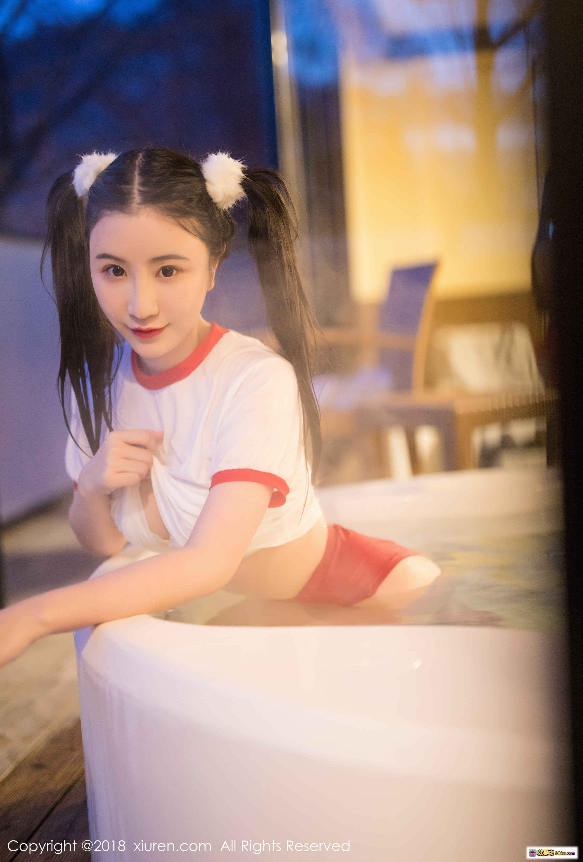 图片[2] - 绯月樱-Cherry 红格短裙白内衣美腿写真 | XIUREN秀人网2018.07.03 No.1064 优雅回眸高清摄影 - 就要吻