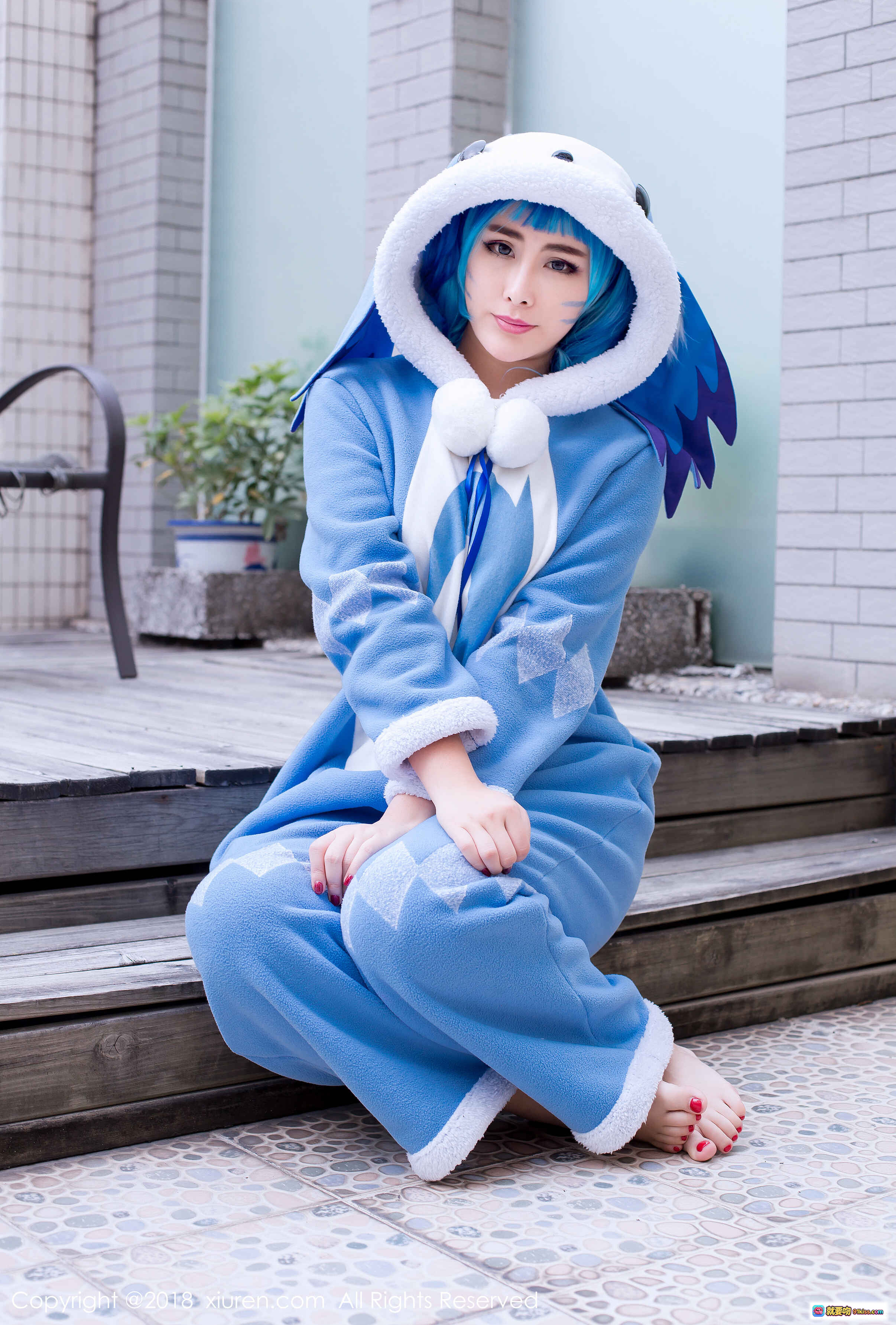 图片[6] - 孟狐狸FoxYini蓝发兔耳睡衣写真 – XIUREN秀人网2018.07.25 No.1096 31P高清美图 - 就要吻