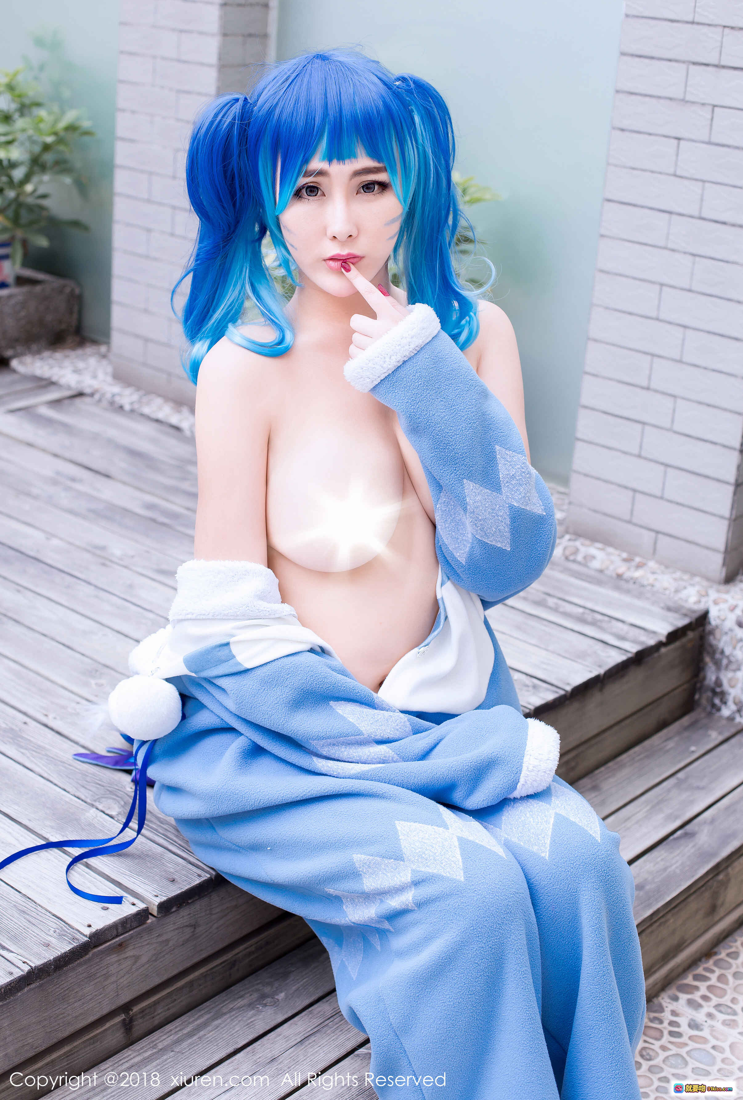 图片[4] - 孟狐狸FoxYini蓝发兔耳睡衣写真 – XIUREN秀人网2018.07.25 No.1096 31P高清美图 - 就要吻