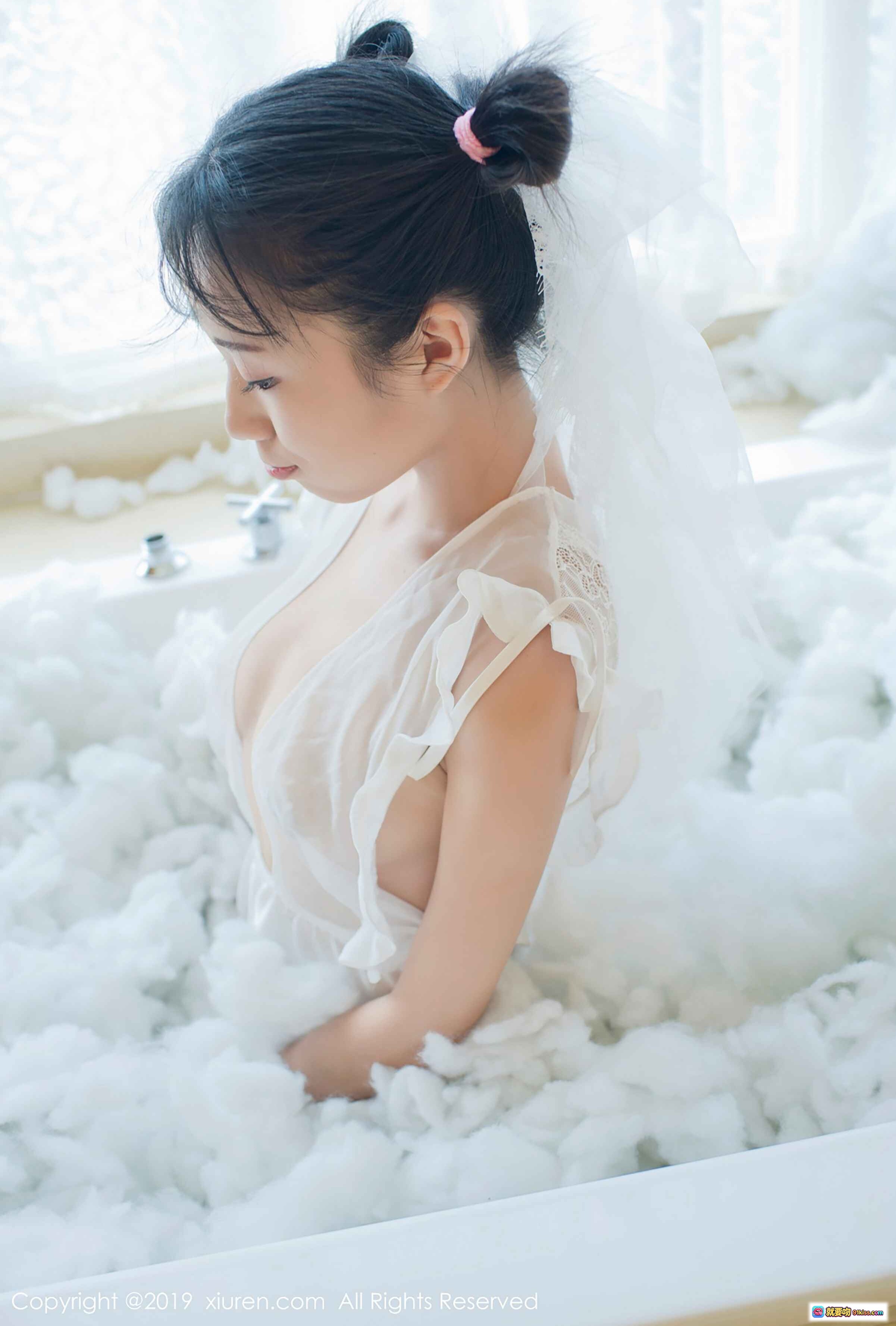 图片[7] - 仓井优香白色蕾丝浴袍泡泡浴写真 – 秀人网2019年1月16日No.1313高清美图 - 就要吻