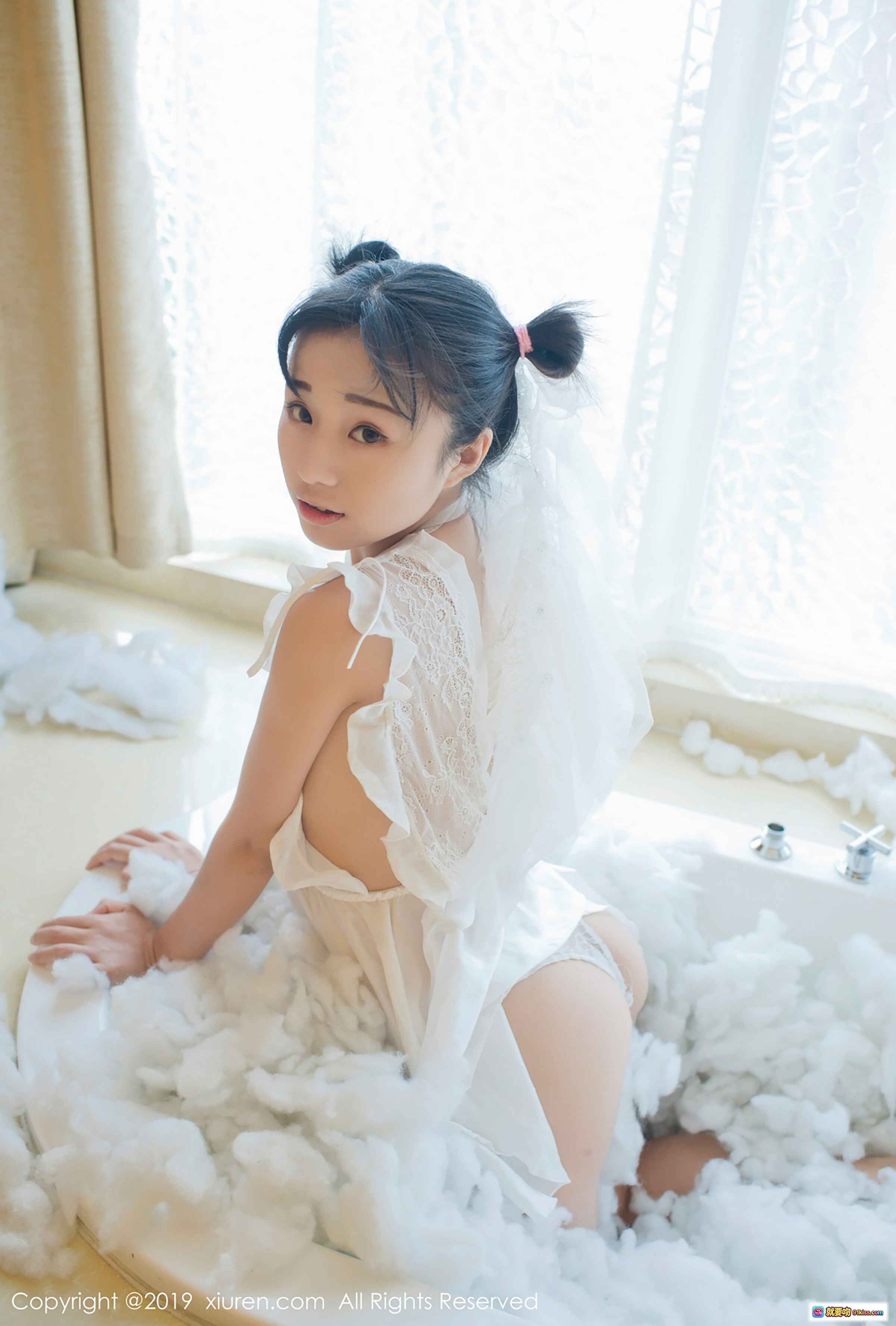 图片[3] - 仓井优香白色蕾丝浴袍泡泡浴写真 – 秀人网2019年1月16日No.1313高清美图 - 就要吻