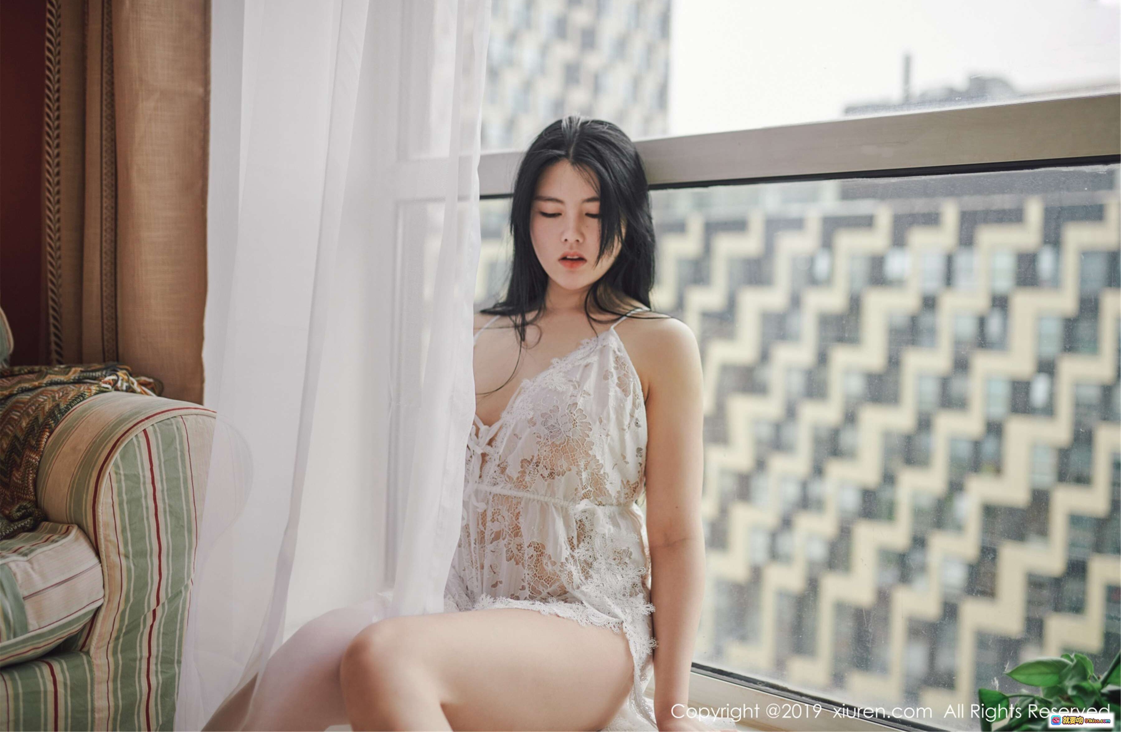 图片[6] - 娜露Selena白色蕾丝睡衣窗边写真 | XIUREN秀人网2019.05.23 No.1468 | 优雅性感私房美拍 - 就要吻