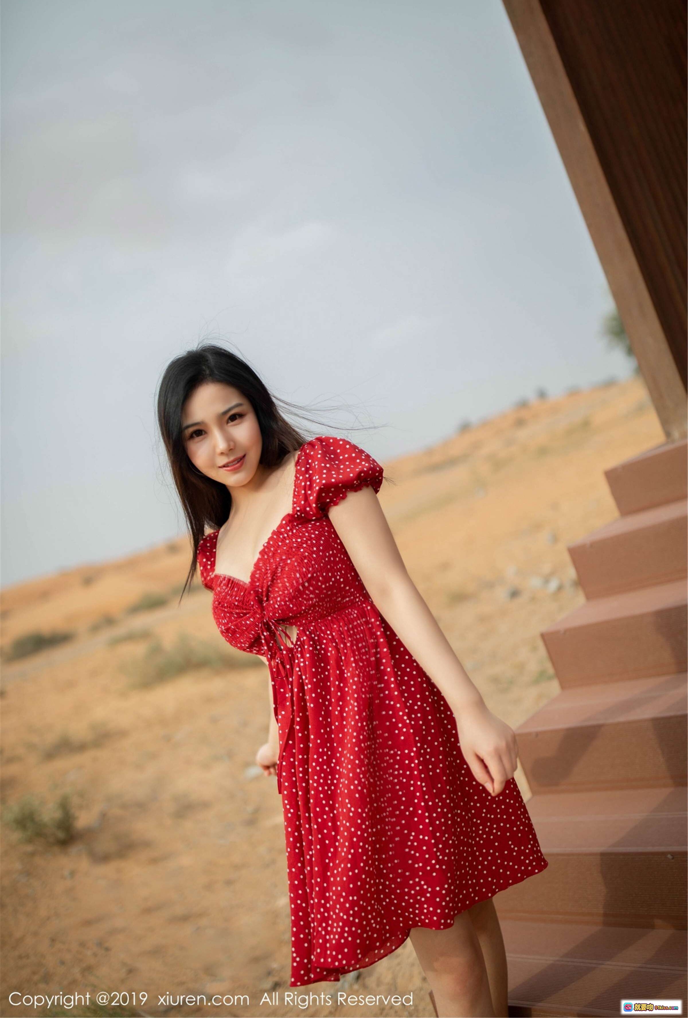 图片[7] - 徐微微mia沙漠红裙波点连衣裙写真 – XIUREN秀人网2019.04.09 No.1388高清美图 - 就要吻