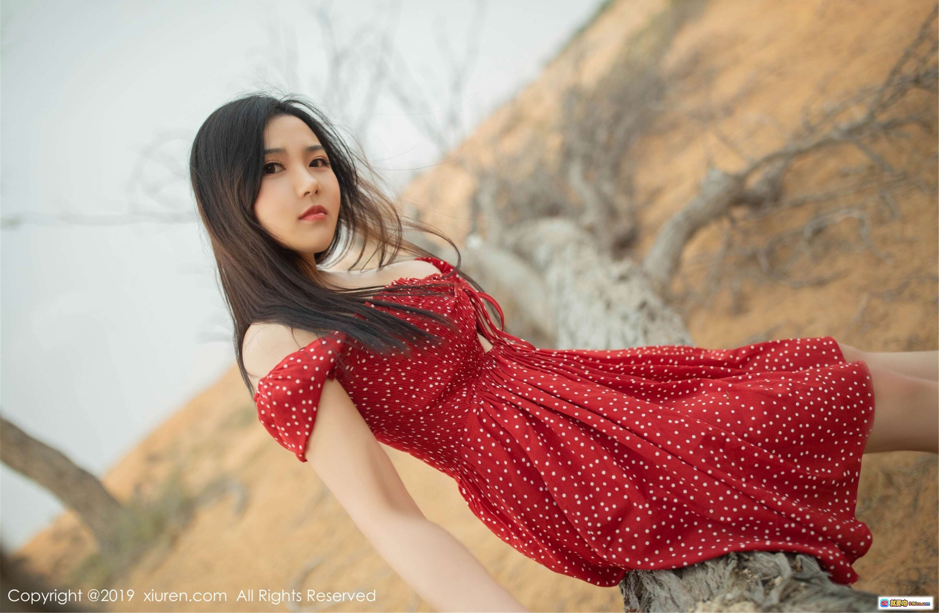图片[3] - 徐微微mia沙漠红裙波点连衣裙写真 – XIUREN秀人网2019.04.09 No.1388高清美图 - 就要吻