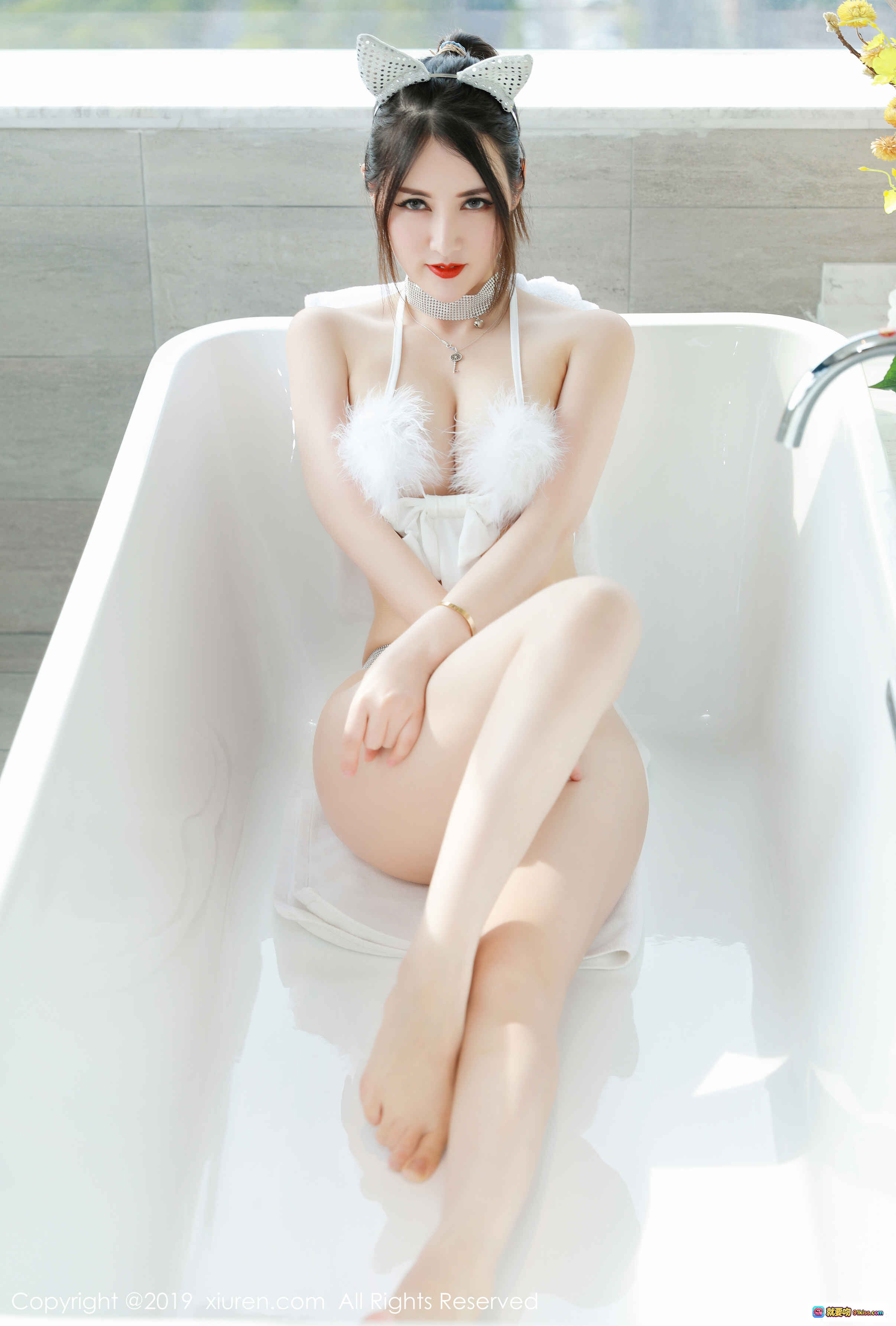 图片[7] - 诗诗kiki黑色蕾丝内衣搭配透黑丝袜床上写真 – XIUREN秀人网2019.07.02 No.1527 - 就要吻