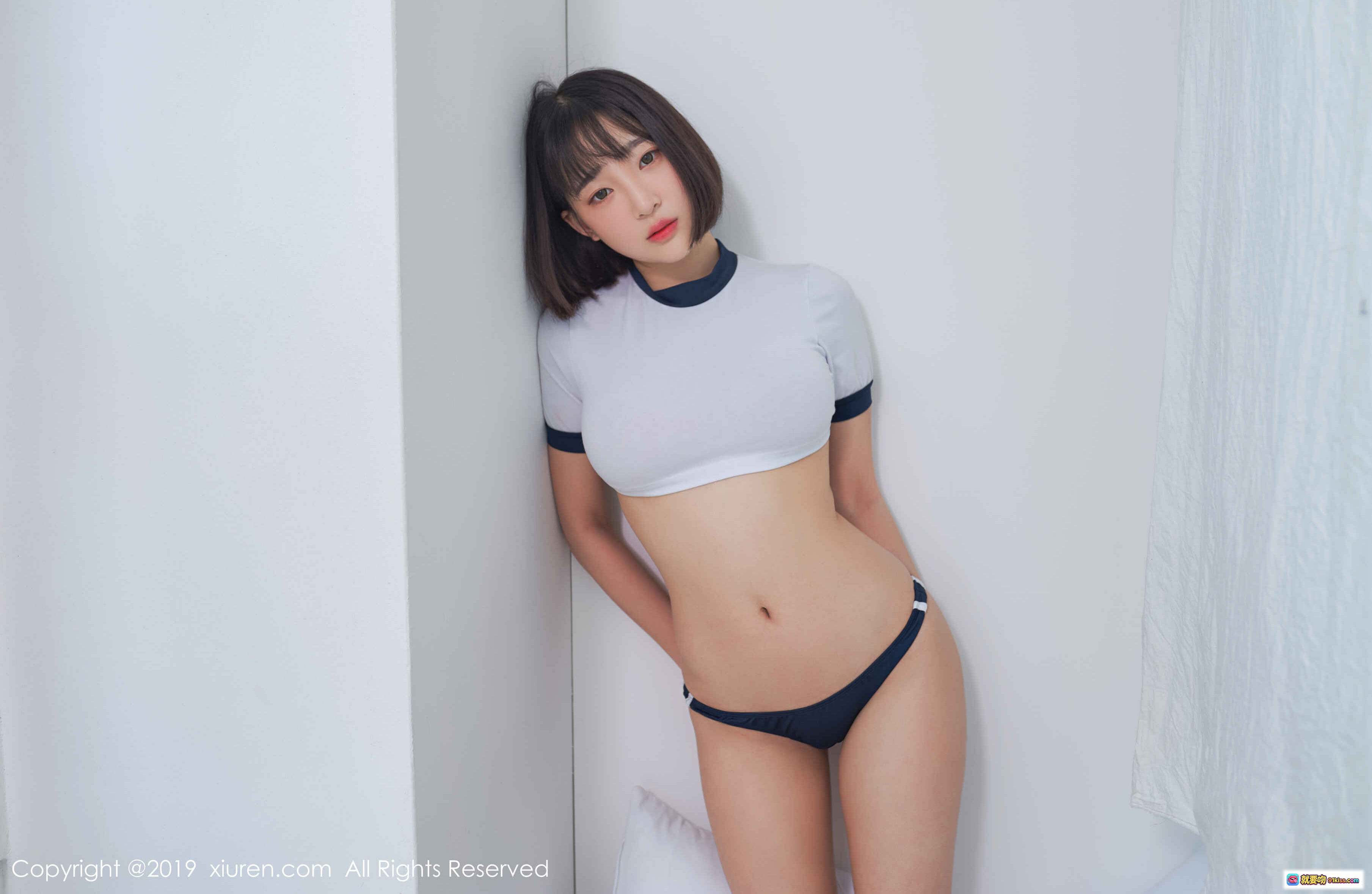 图片[5] - 卿卿海边岩石写真｜草莓比基尼+草帽少女风｜秀人网2019夏日性感泳装图集 - 就要吻