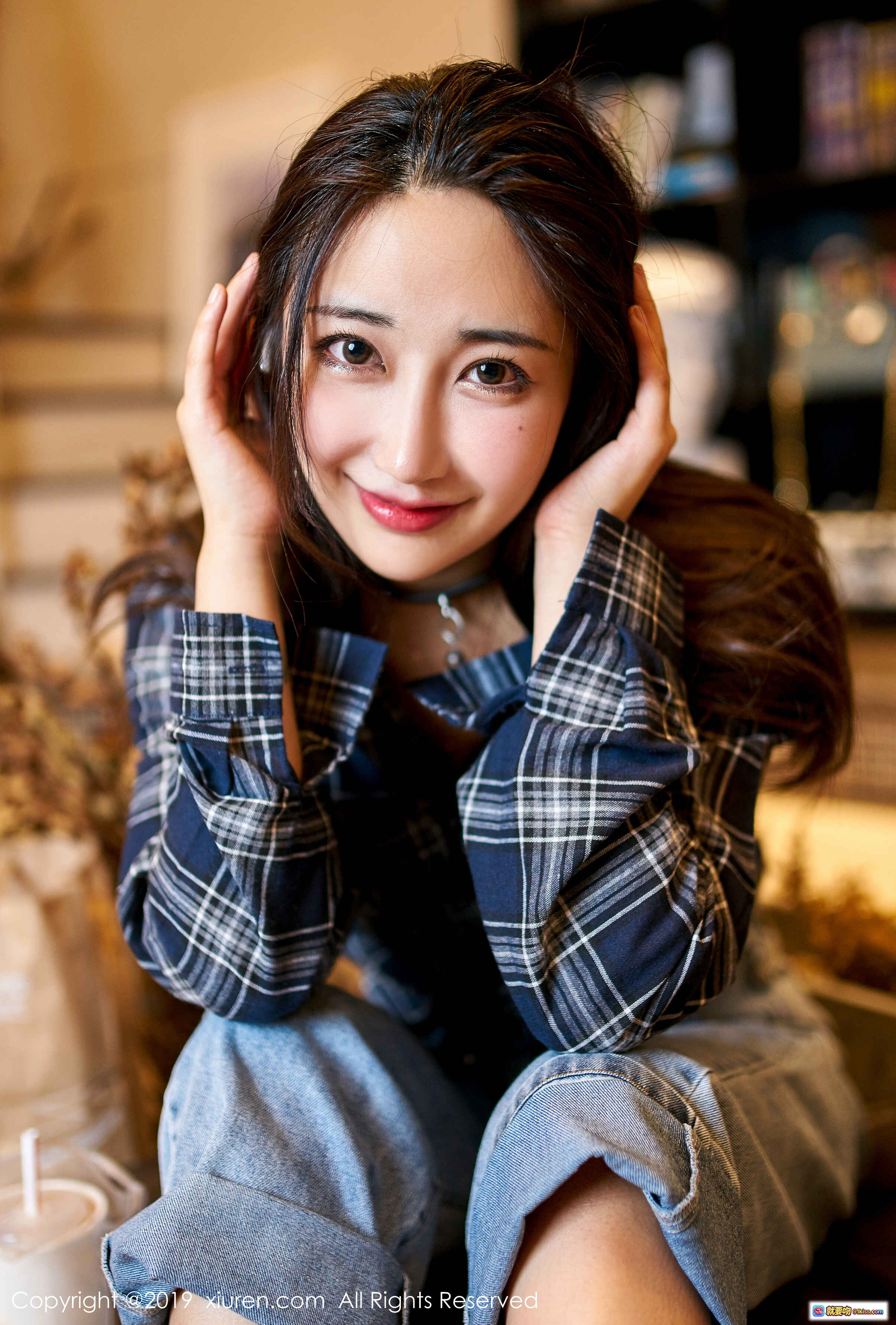 图片[4] - Betty林子欣性感写真｜黑色蕾丝内衣+格子衬衫+牛仔裤｜秀人网2019高清私房照 - 就要吻