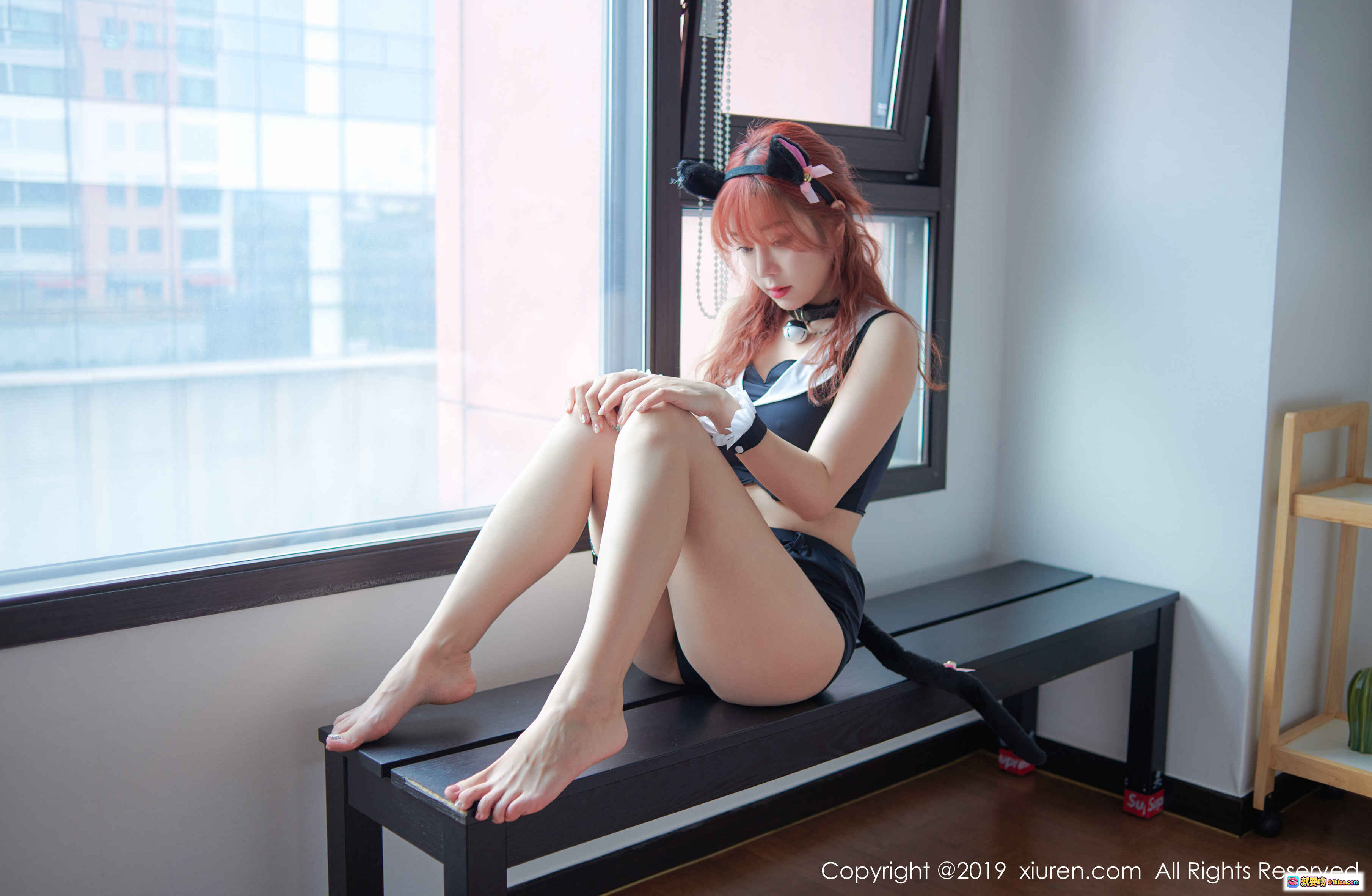 图片[6] - 王雨纯红发背影诱惑写真｜海军领白裙露背设计｜秀人网2019精选私房美图 - 就要吻