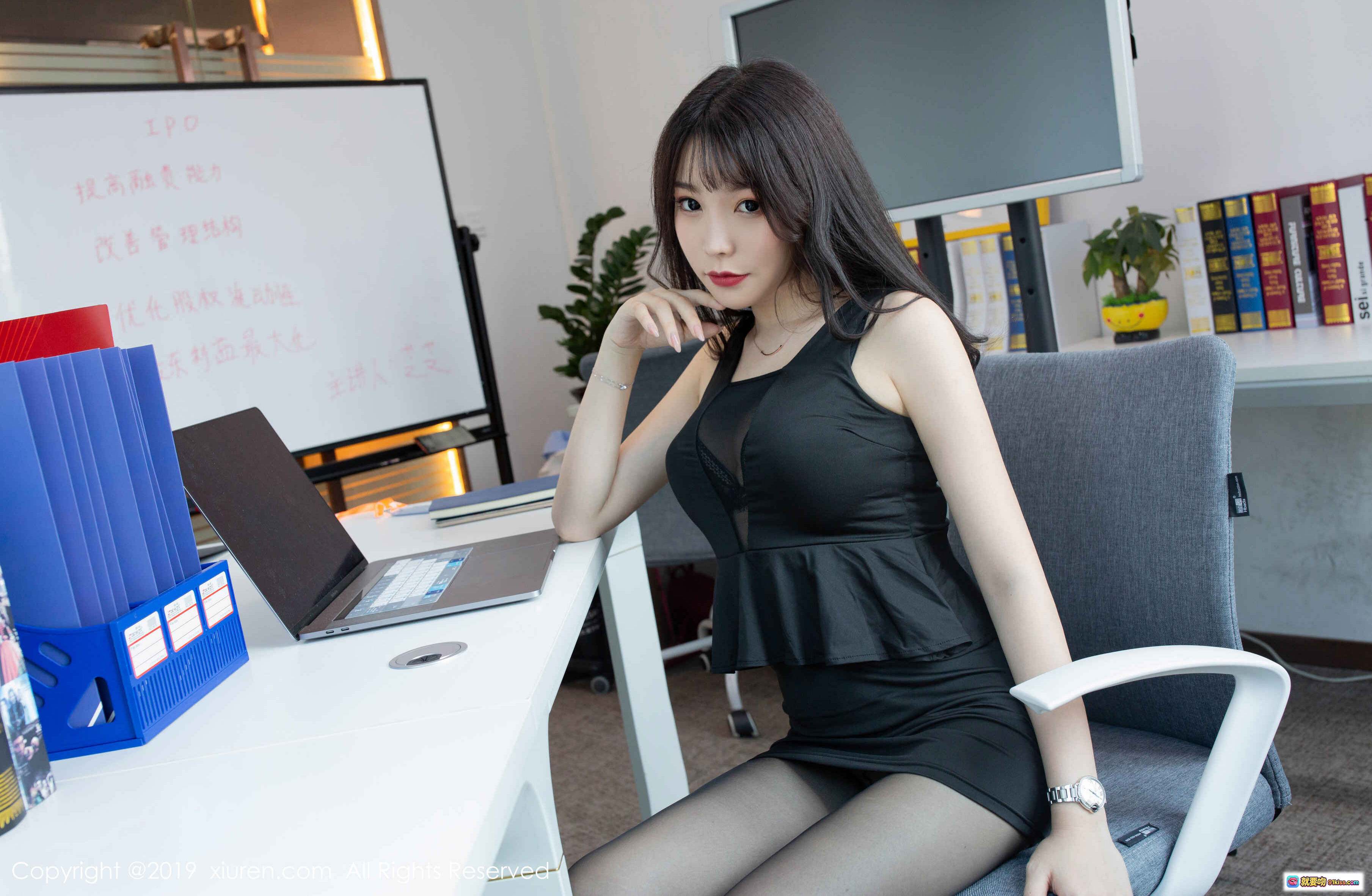 图片[7] - 芝芝Booty黑裙透视装办公场景性感写真 – XIUREN秀人网2019.10.29 No.1757高清图集 - 就要吻