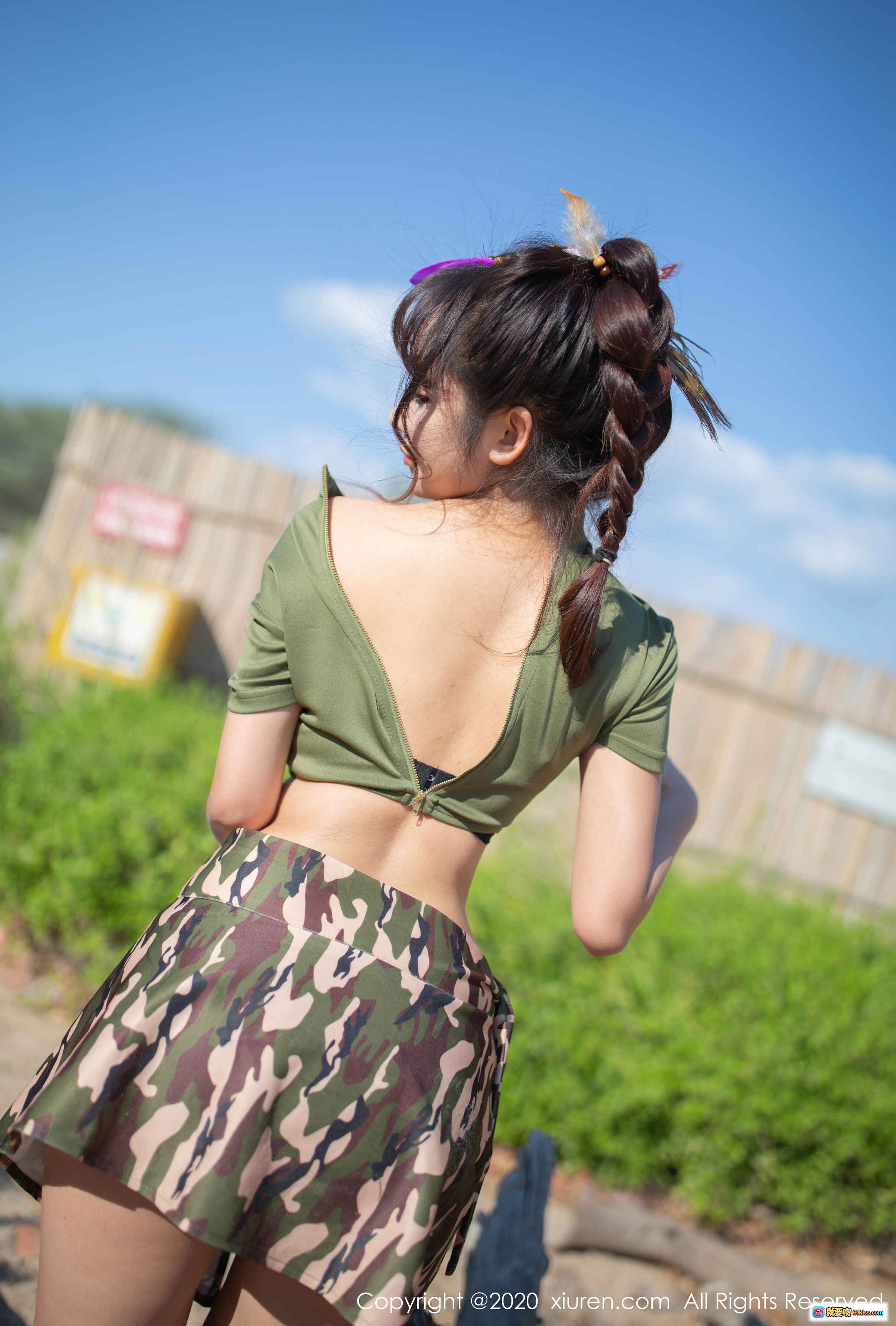 图片[6] - 陶喜乐户外写真 | 军绿VIBES短袖+迷彩短裤+蕾丝内衣 | 秀人网No.2070高清美图 - 就要吻