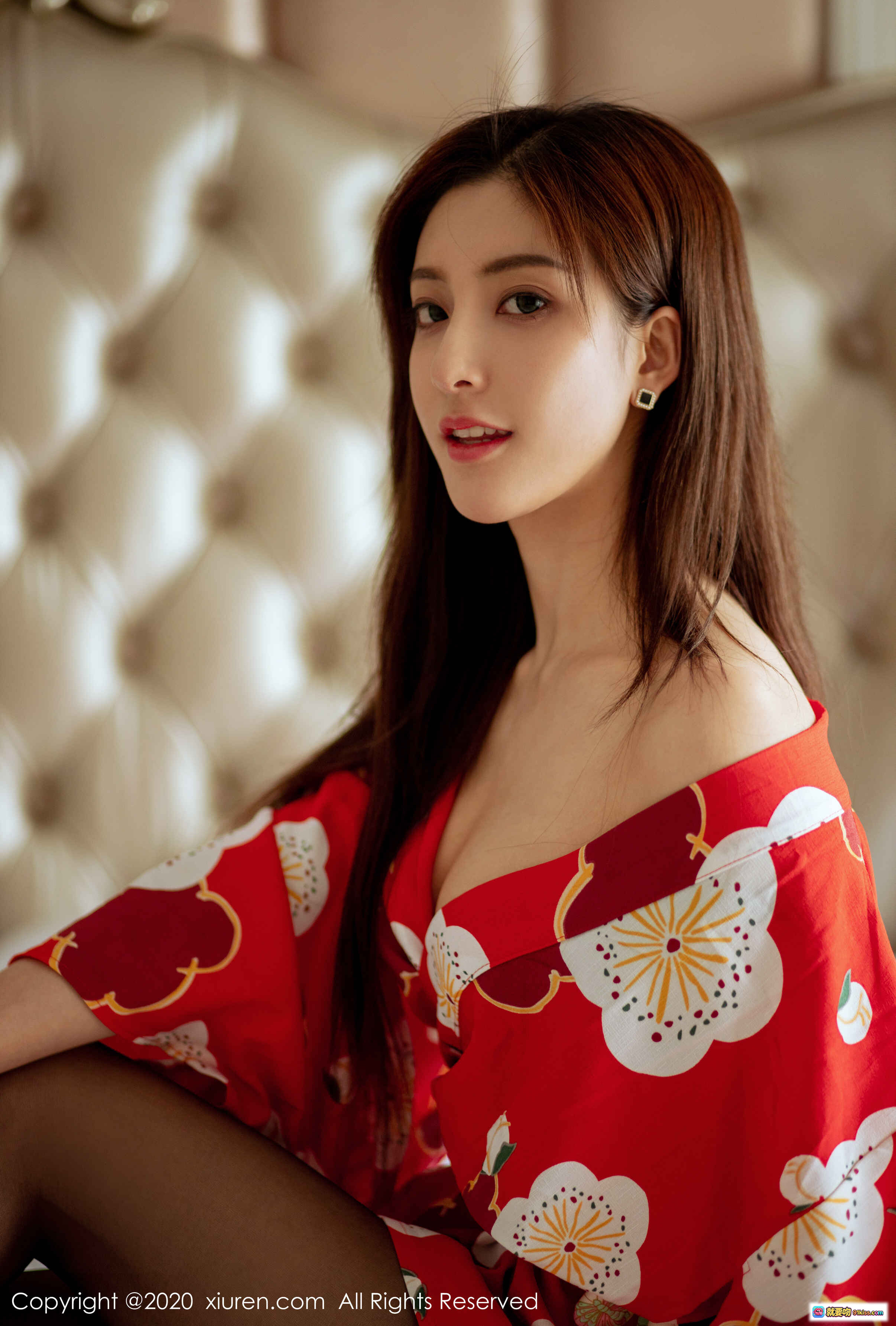 图片[4] - 林文文yooki红色和风浴衣写真 | XIUREN秀人网2020.02.28 No.2015 | 优雅日系风格 | 白梅印花设计 | 清新自然美拍 - 就要吻