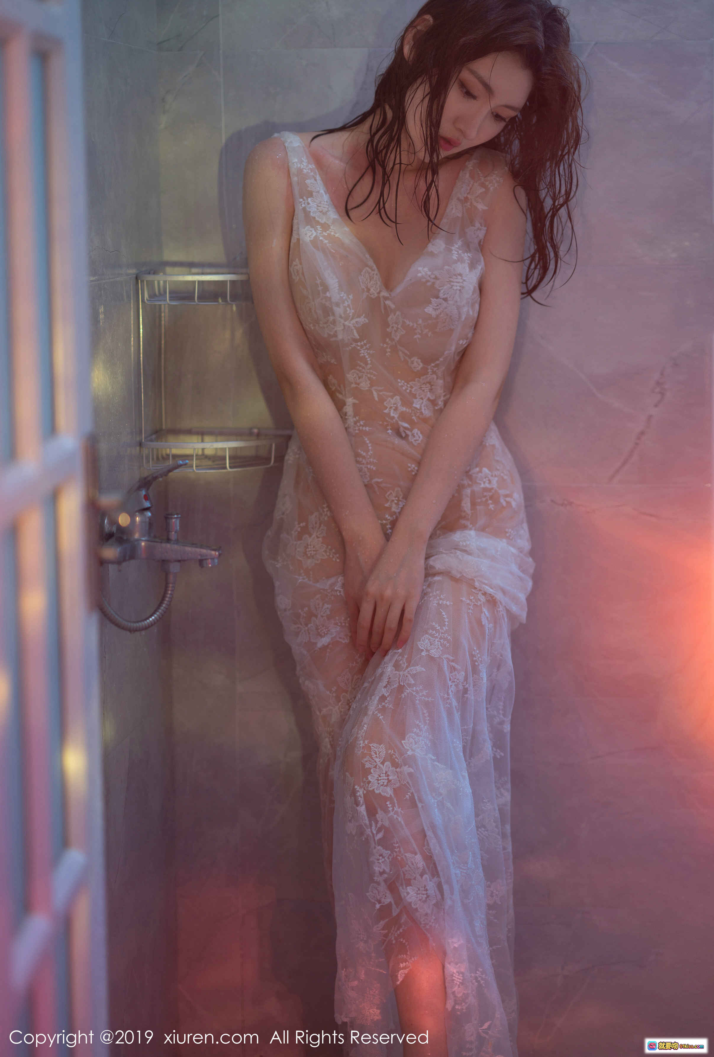 图片[6] - 沈梦瑶浴室湿身蕾丝裙写真 | 秀人网2019高清私房美图 | 朦胧水雾性感诱惑大片 - 就要吻