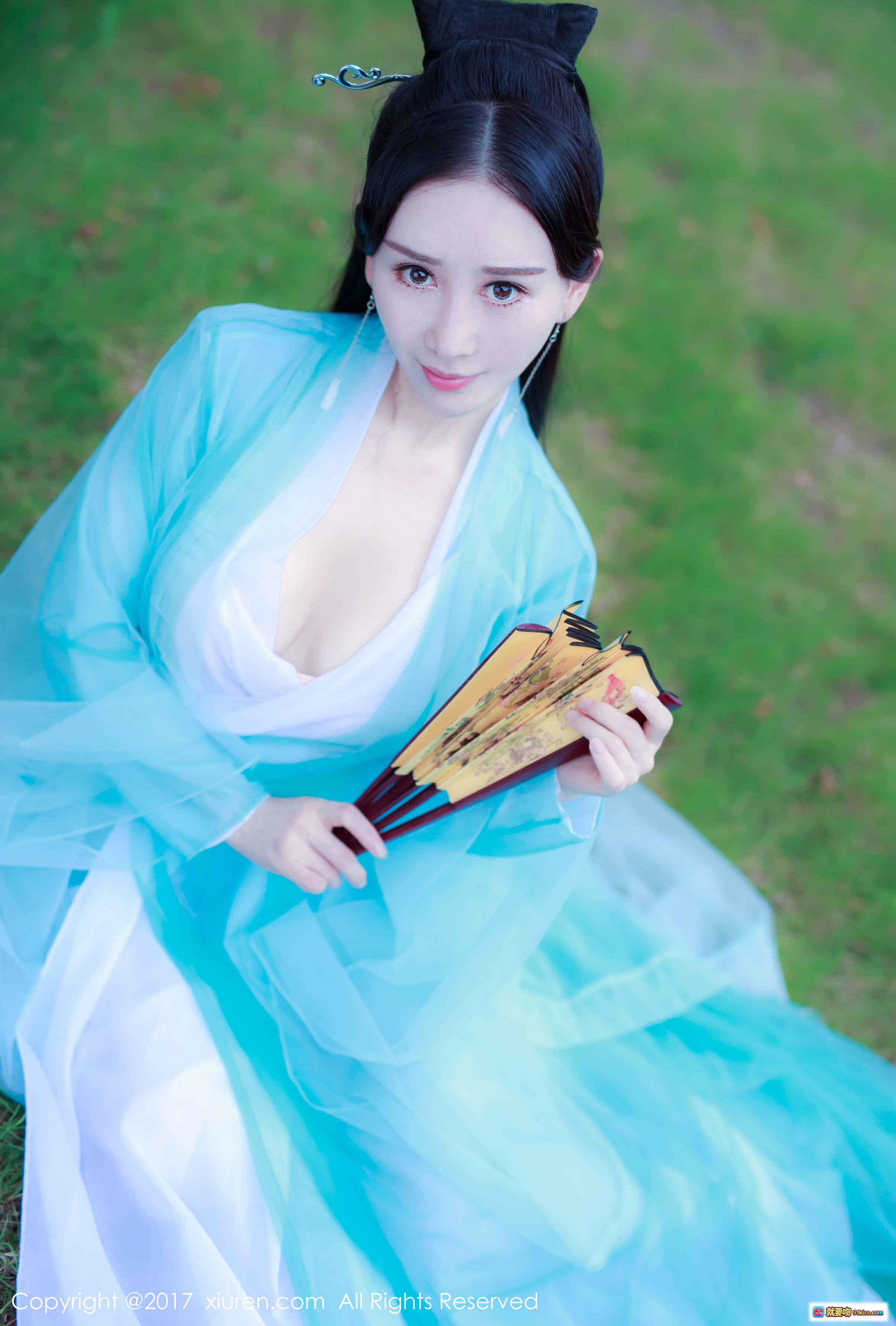 图片[2] - 邹晶晶古风写真｜粉色薄纱轻透装｜精致花钿妆容｜优雅古典美人｜秀人网高清图集 - 就要吻