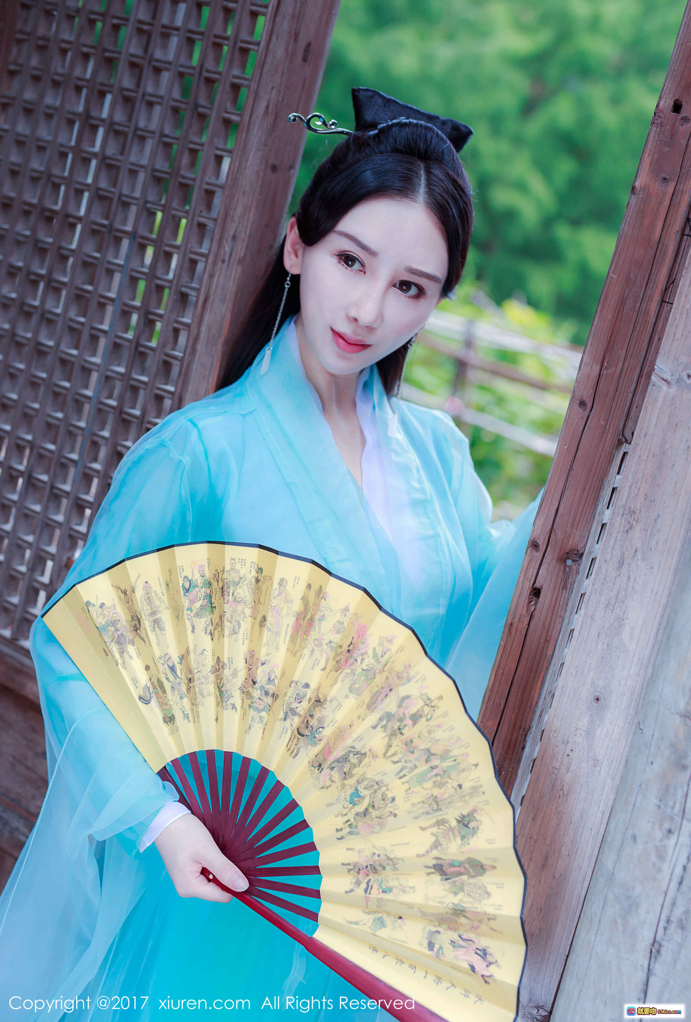 图片[10] - 邹晶晶古风写真｜粉色薄纱轻透装｜精致花钿妆容｜优雅古典美人｜秀人网高清图集 - 就要吻