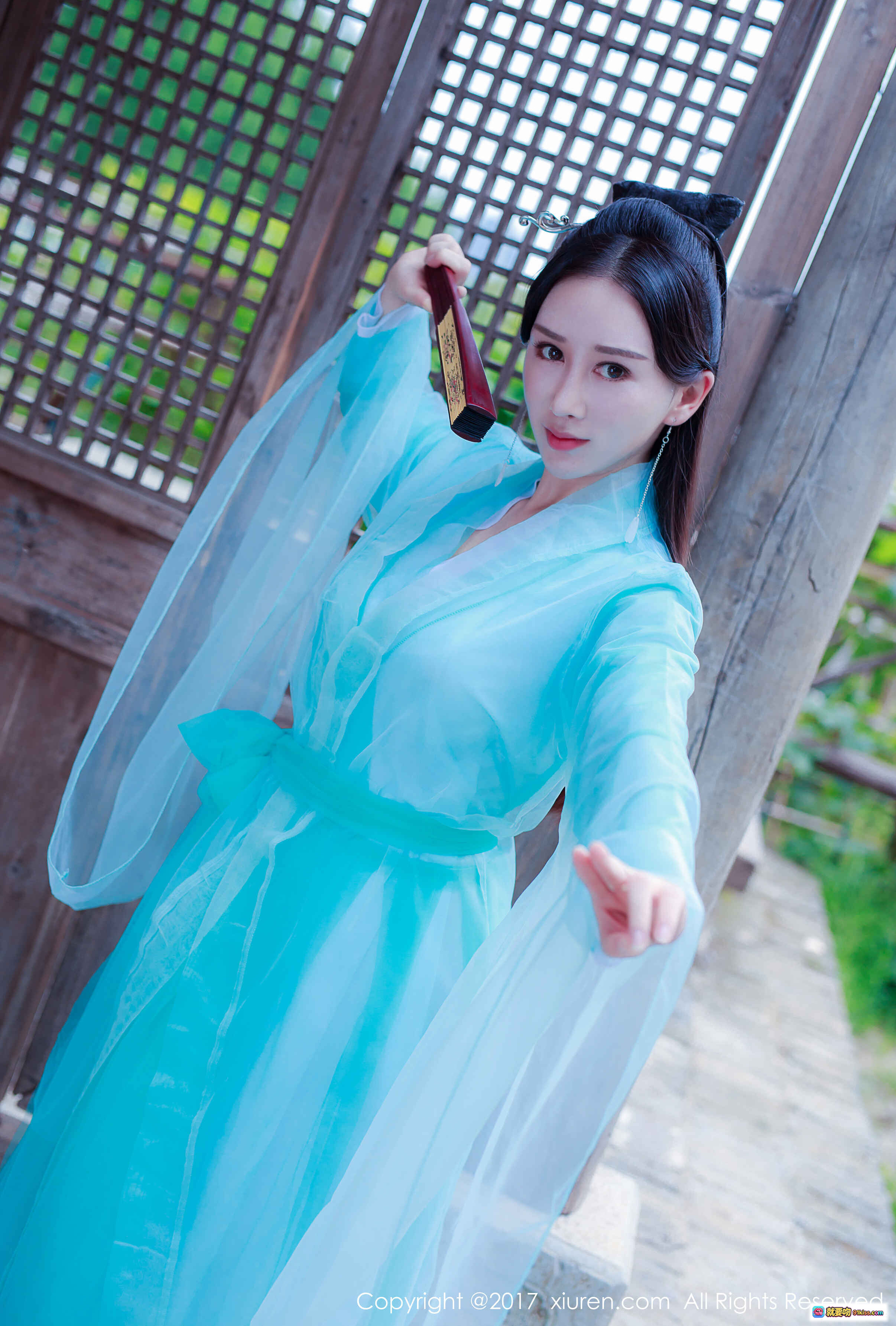 图片[6] - 邹晶晶古风写真｜粉色薄纱轻透装｜精致花钿妆容｜优雅古典美人｜秀人网高清图集 - 就要吻