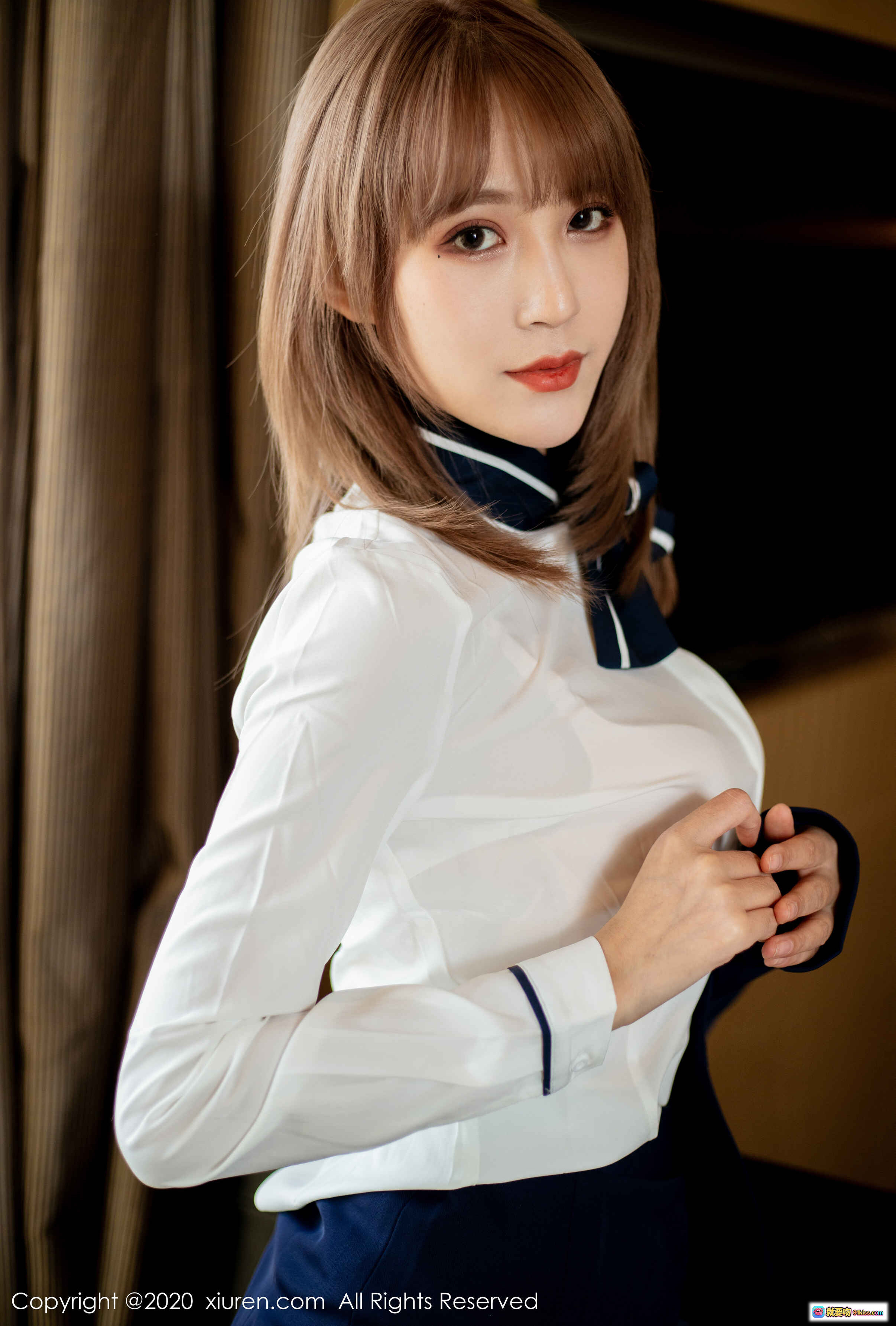 图片[6] - 周慕汐空姐制服写真｜黑丝美腿高跟鞋｜室内优雅坐姿｜秀人网2020精选图集 - 就要吻