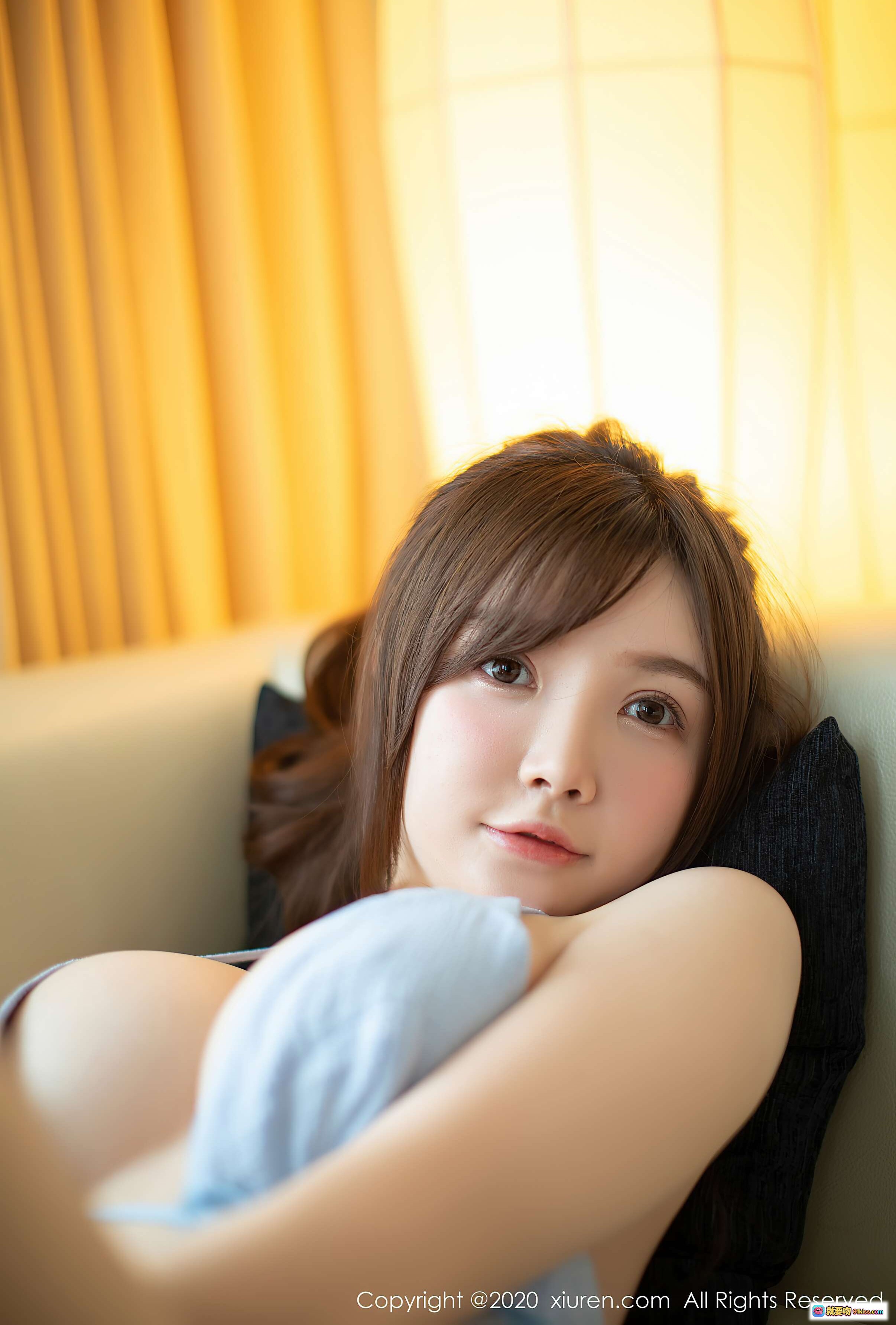 图片[9] - 糯美子Mini性感写真 | 蓝色蕾丝内衣私房照 | 优雅坐姿窗帘光影 | 秀人网2020精选美图 - 就要吻