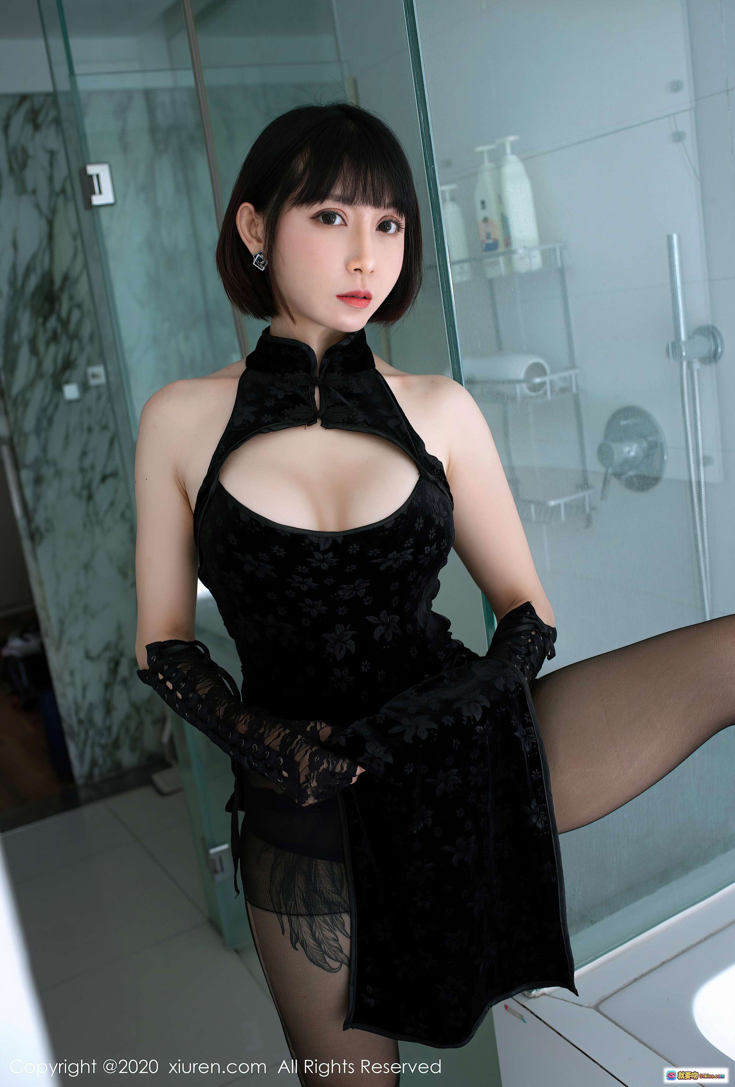 图片[6] - 安妮斯朵拉厨房写真 | 粉色露肩短裙 | 甜美短发造型 | 秀人网2020精选 | 室内生活风私房照 - 就要吻