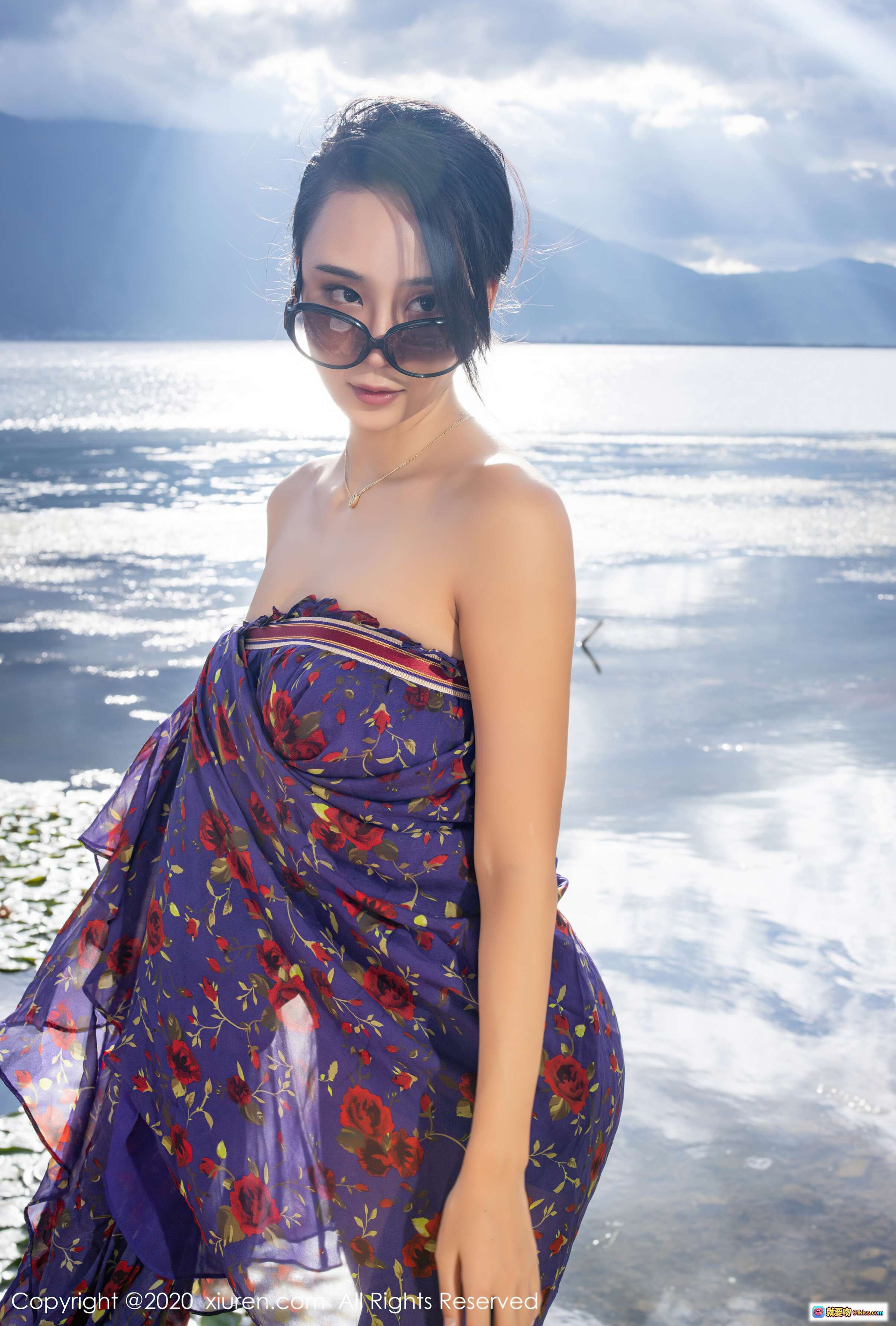 图片[6] - 蓝夏Akasha海边写真 | 紫色碎花长裙飘逸 | 秀人网VOL.2544 2020.09.09 | 裸足沙滩风情 | 高清摄影美图 - 就要吻