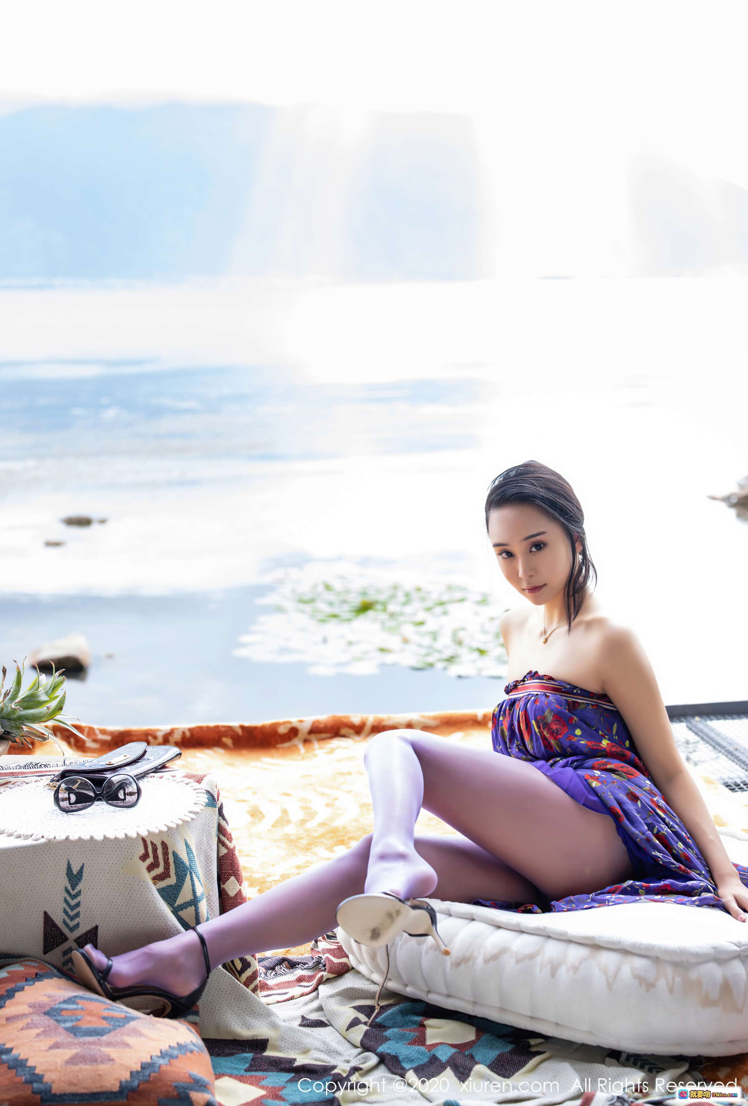 图片[9] - 蓝夏Akasha海边写真 | 紫色碎花长裙飘逸 | 秀人网VOL.2544 2020.09.09 | 裸足沙滩风情 | 高清摄影美图 - 就要吻