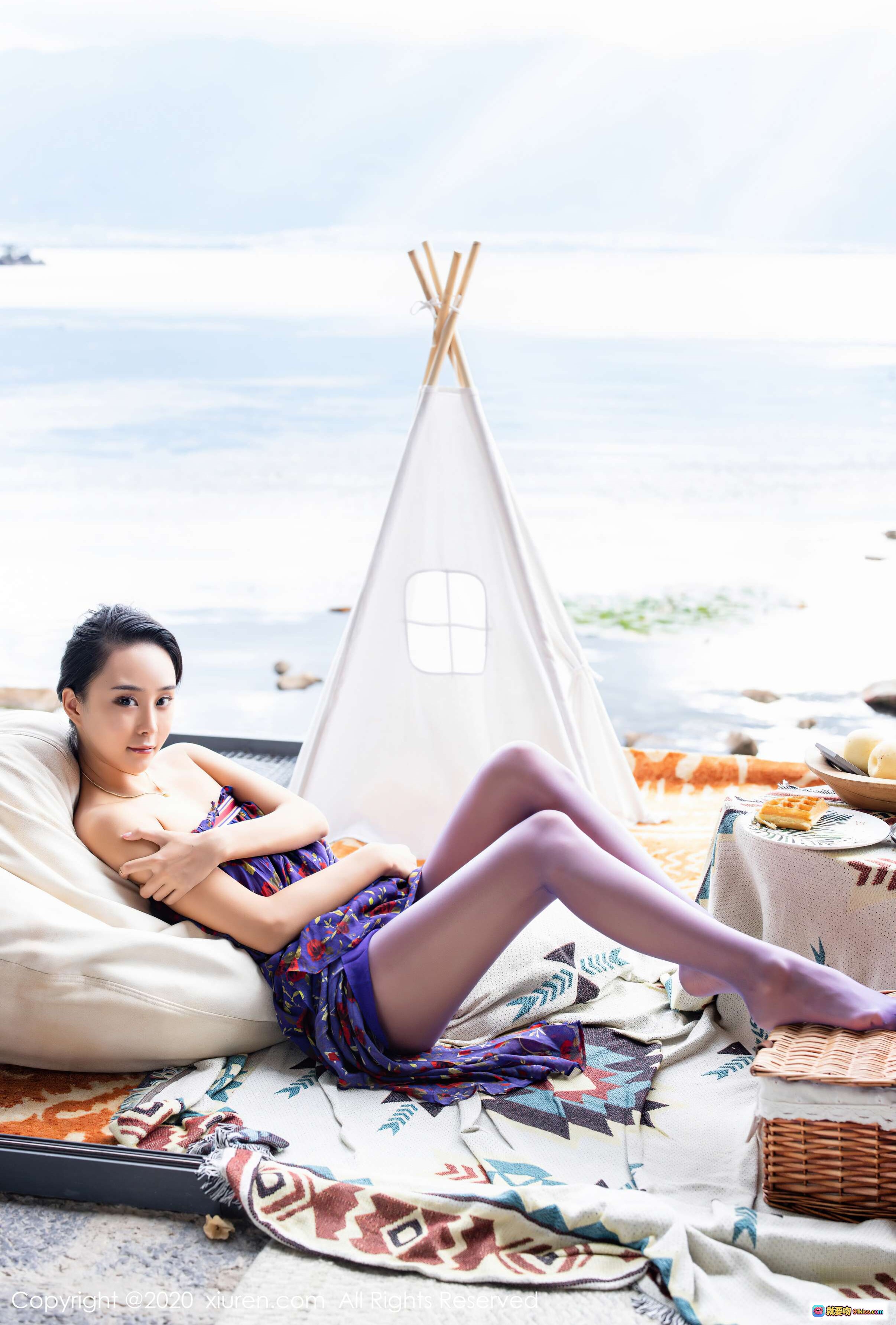 图片[7] - 蓝夏Akasha海边写真 | 紫色碎花长裙飘逸 | 秀人网VOL.2544 2020.09.09 | 裸足沙滩风情 | 高清摄影美图 - 就要吻