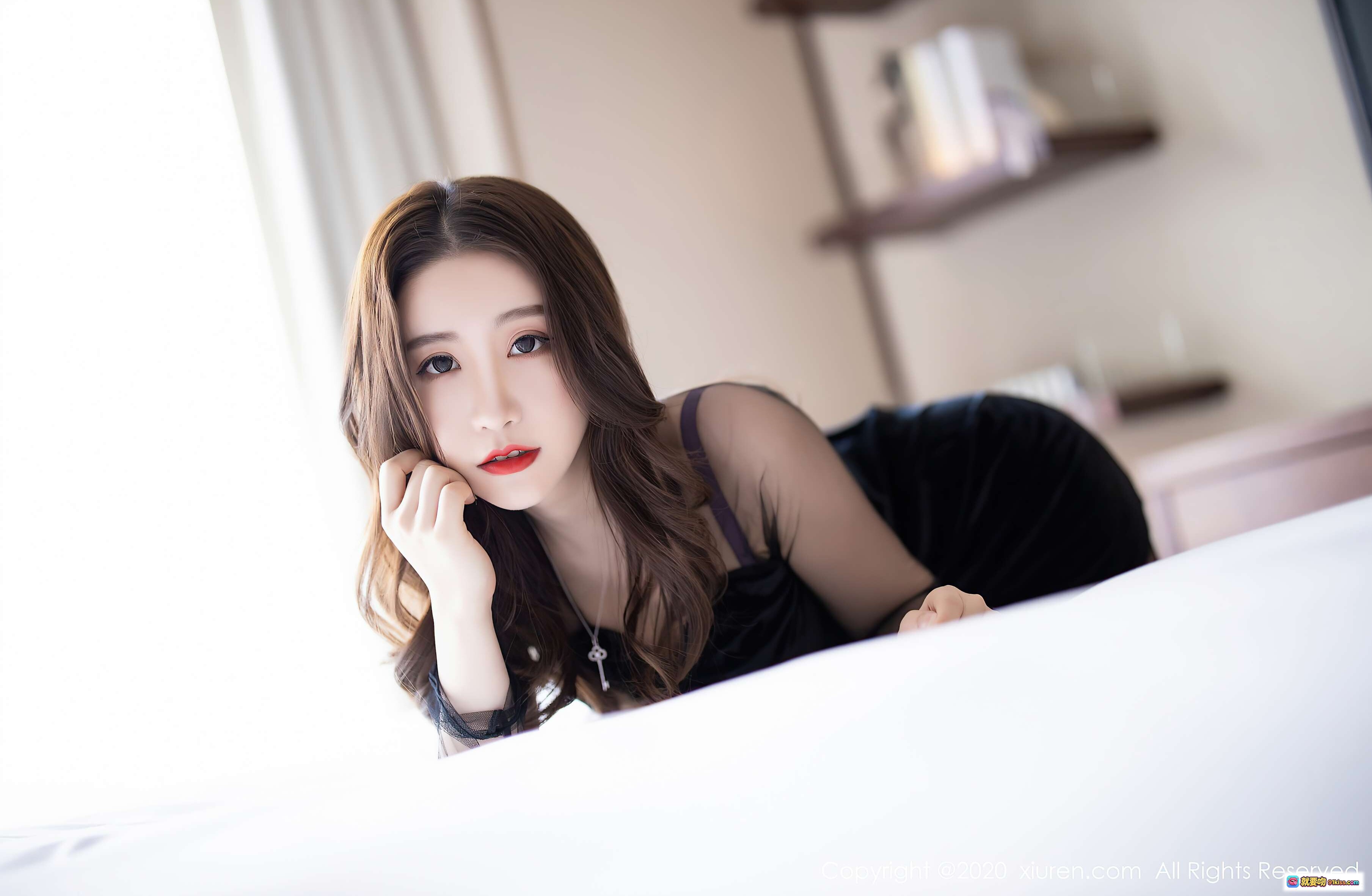 图片[6] - 绯月樱-Cherry黑丝吊带裙写真 | 优雅性感室内私房照 | XIUREN秀人网2020.08.27 No.2497 - 就要吻