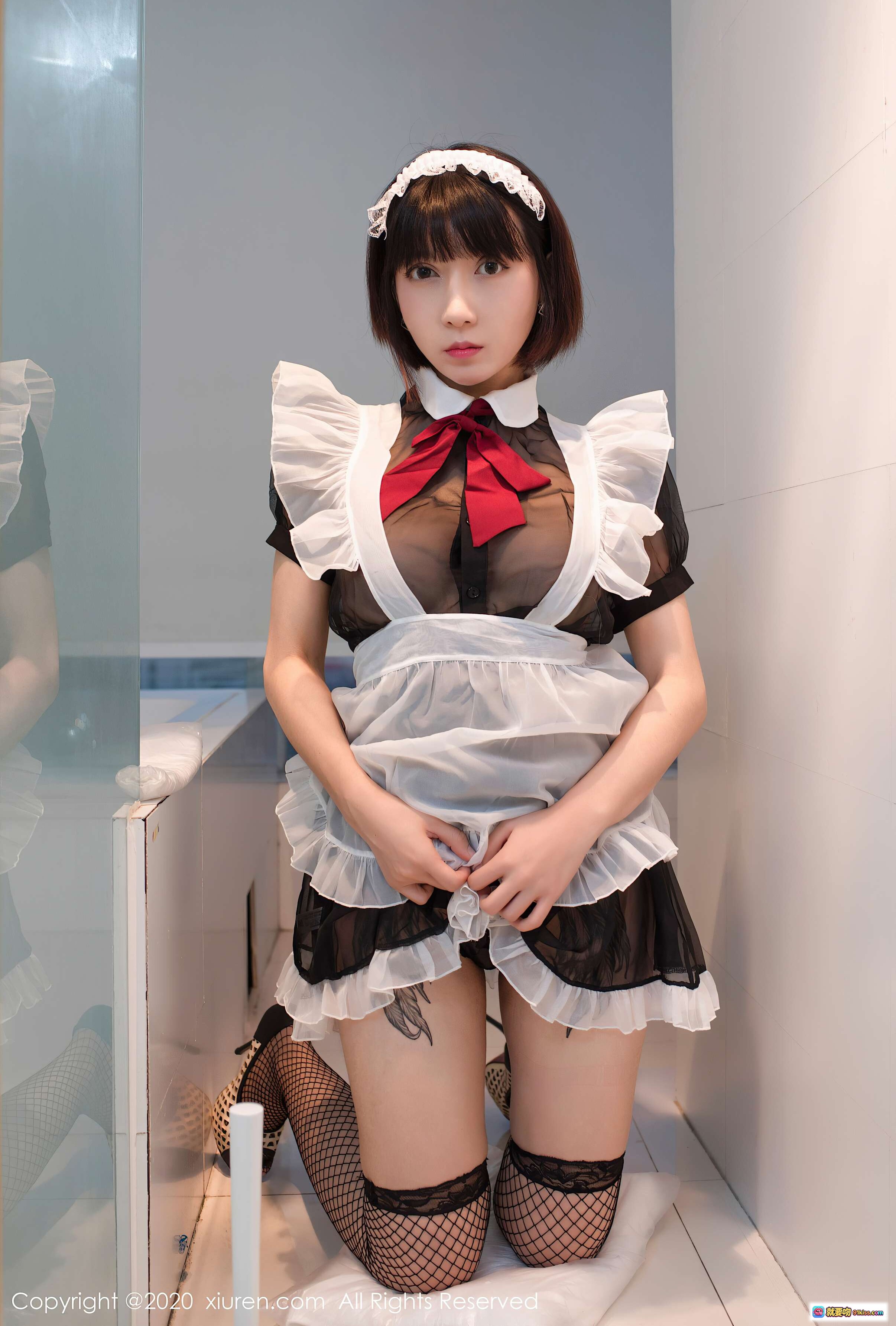 图片[2] - 妩媚女仆管家安妮斯朵拉黑丝网袜高跟鞋浴室写真秀人网No.2494 - 就要吻