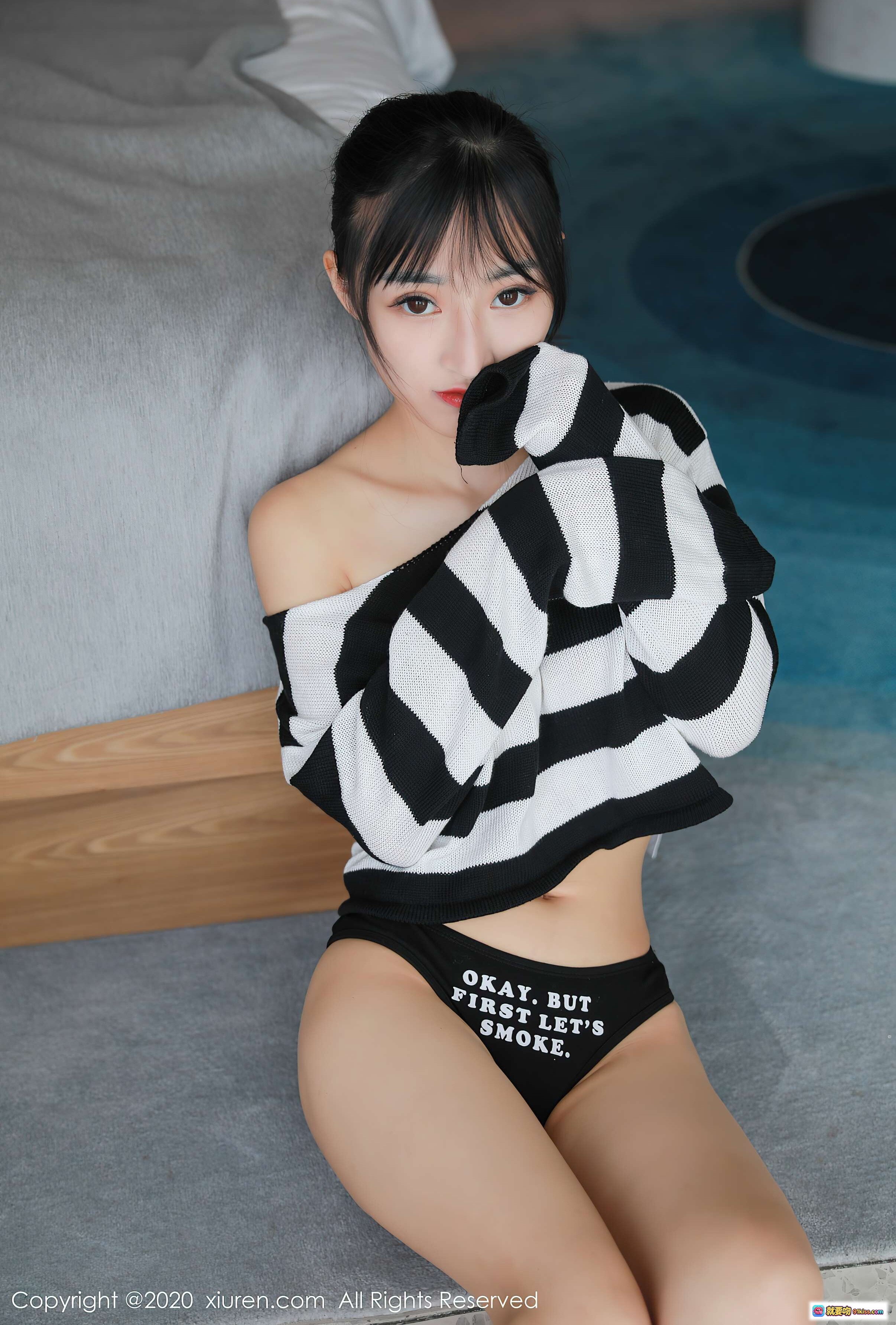 图片[3] - 姬玉露cc黑白条纹斜肩毛衣性感写真 – XIUREN秀人网2020.07.24 No.2364高清图集 - 就要吻