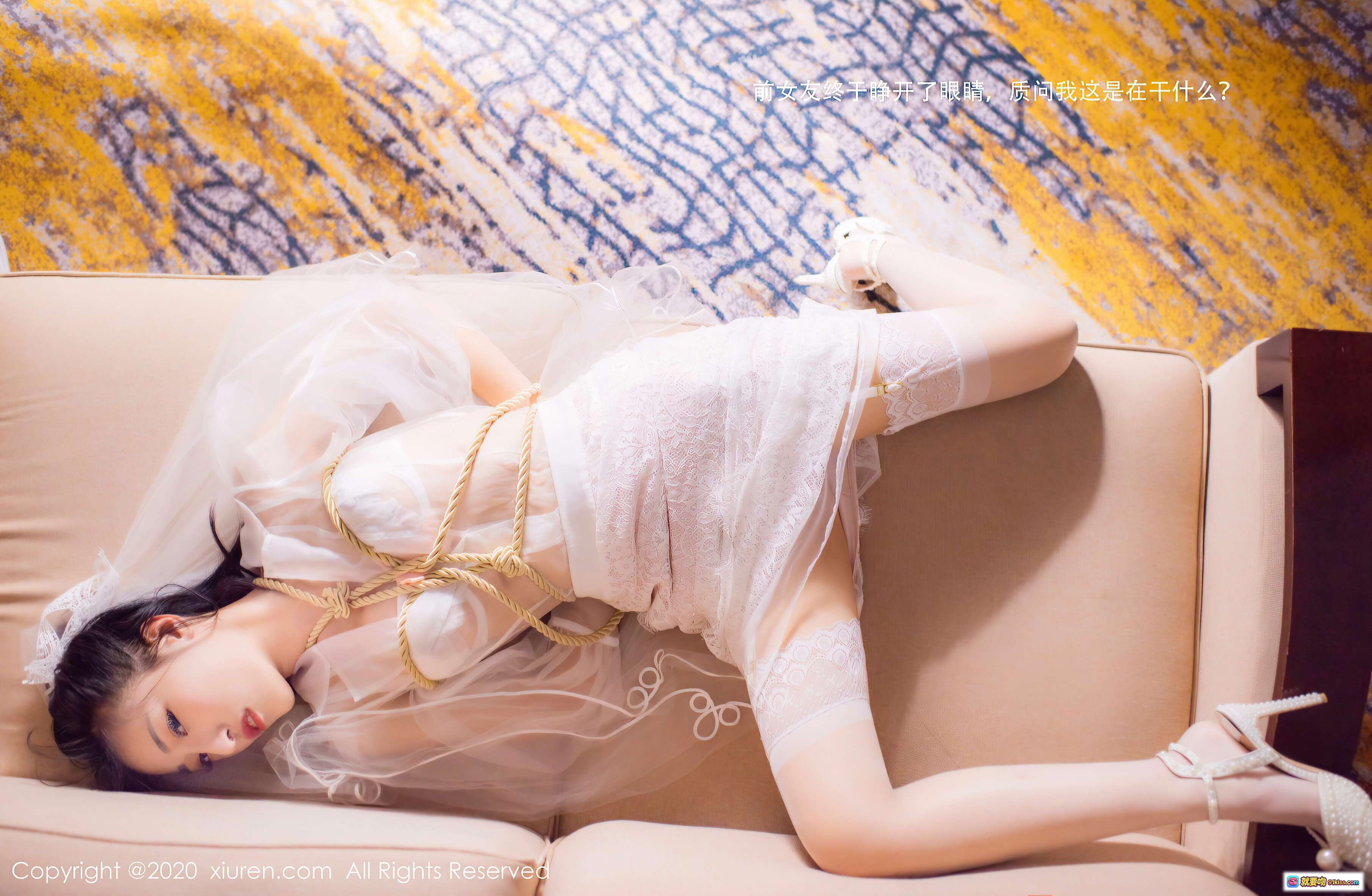 图片[8] - 陈梵妮白色蕾丝内衣写真｜秀人网2020.11.06 VOL.2746｜性感美臀私房摄影｜高清56P图集 - 就要吻