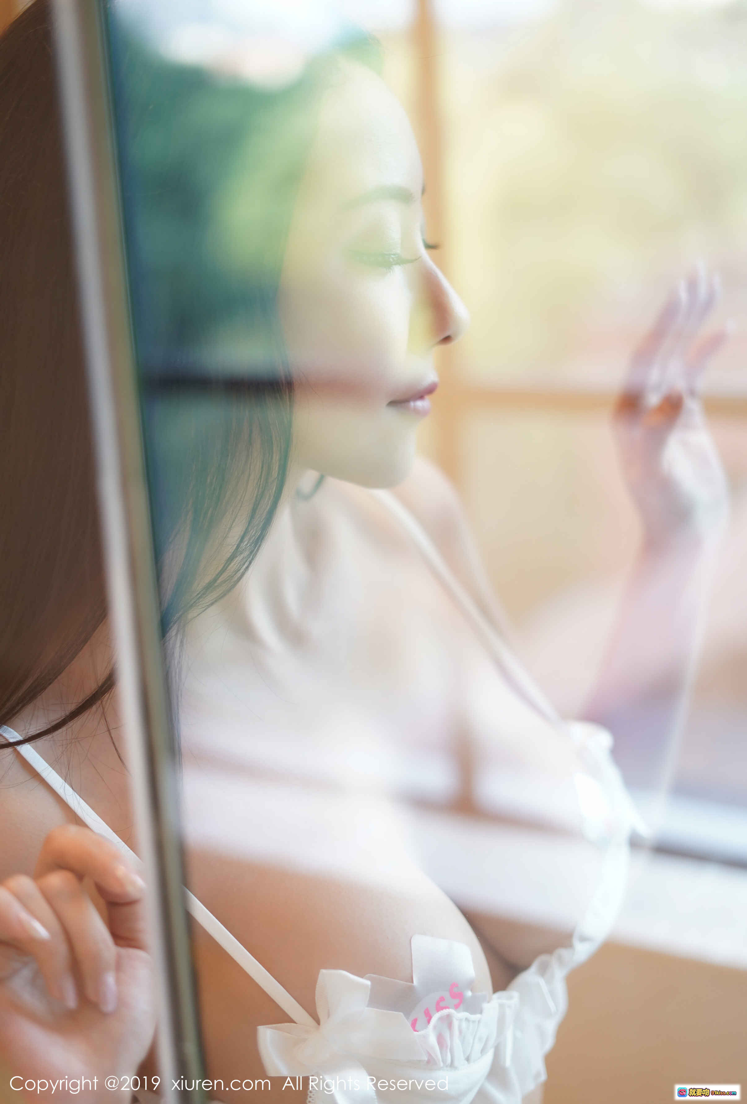 图片[2] - 果儿Victoria浴室写真｜白色蕾丝内衣+渔网袜性感私房照｜秀人网No.1786高清美图 - 就要吻