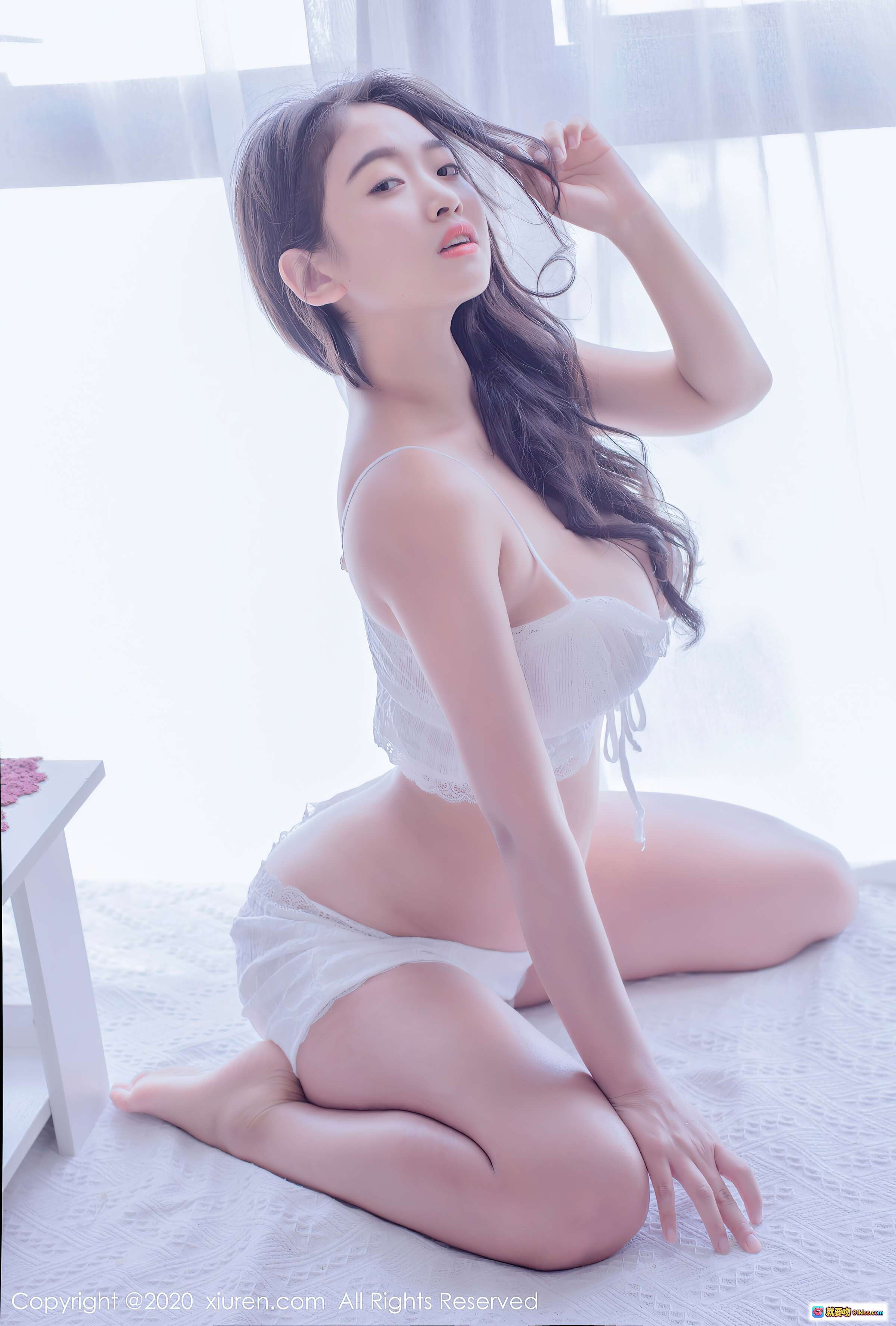 图片[10] - 舞媚歆白色蕾丝内衣写真｜窗边花束柔美私房照｜秀人网2020精选高清图集 - 就要吻