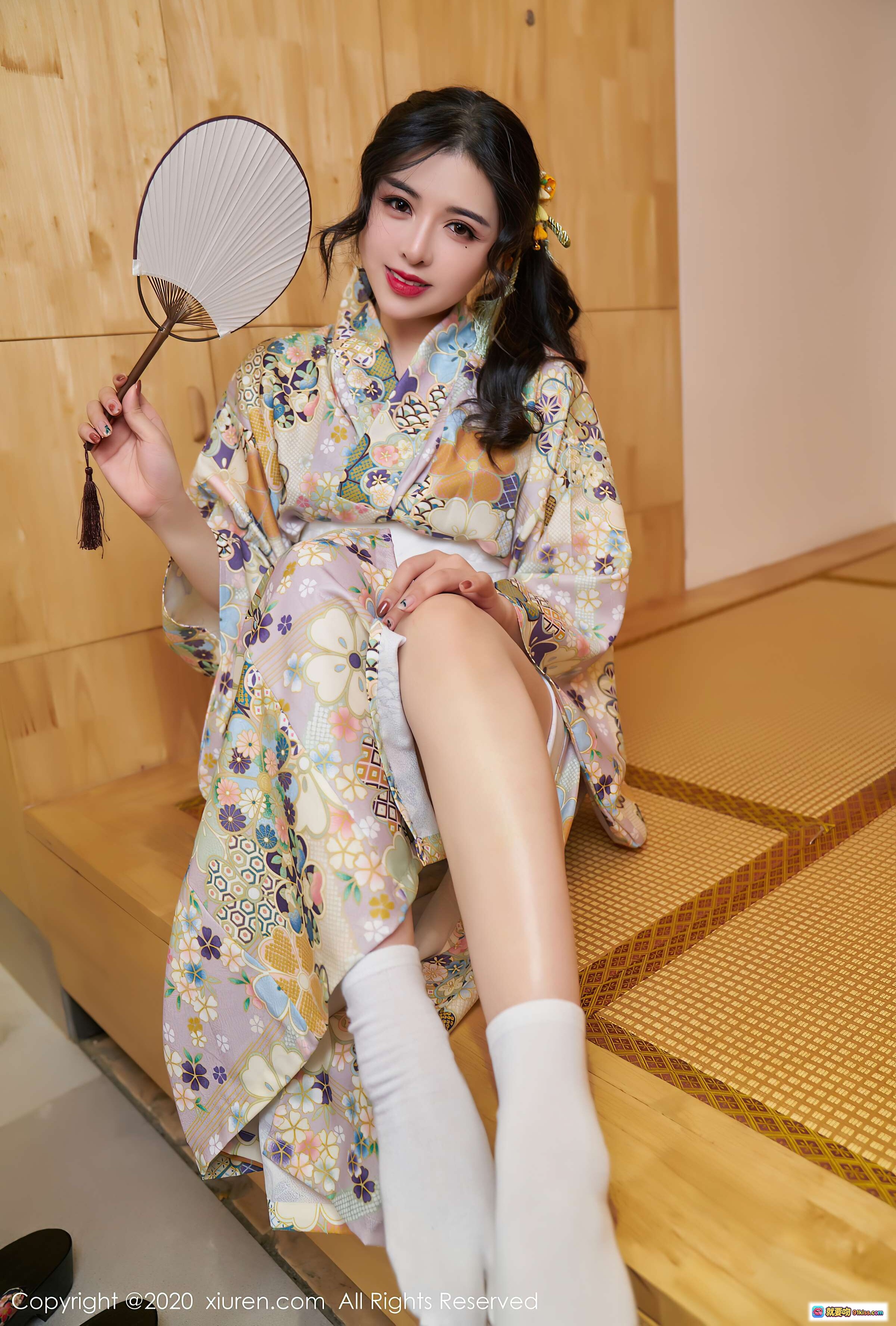 图片[10] - 韩静安和风浴衣写真｜日系美少女性感私房照｜花柄浴衣白袜诱惑｜秀人网2020高清图集 - 就要吻