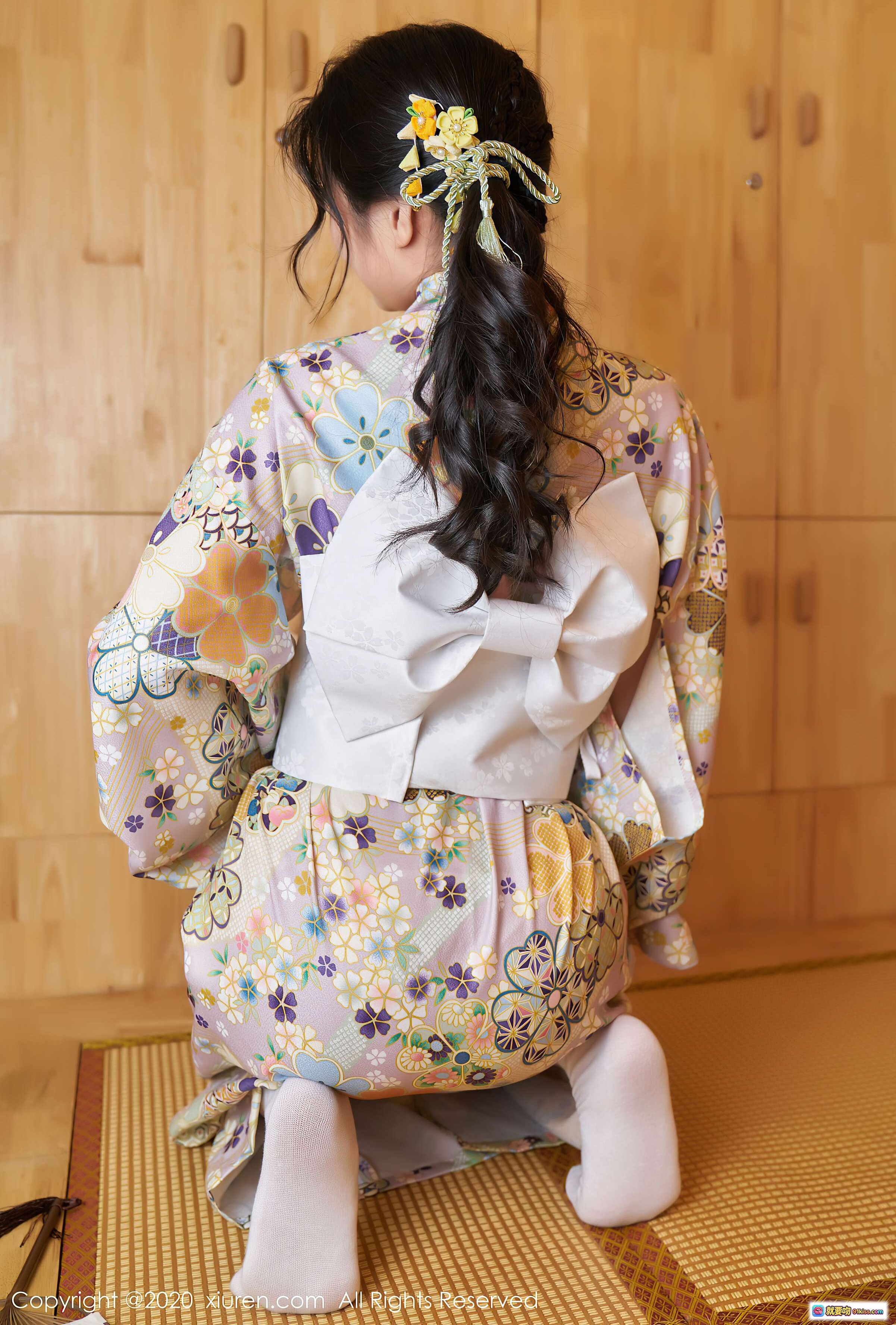 图片[2] - 韩静安和风浴衣写真｜日系美少女性感私房照｜花柄浴衣白袜诱惑｜秀人网2020高清图集 - 就要吻
