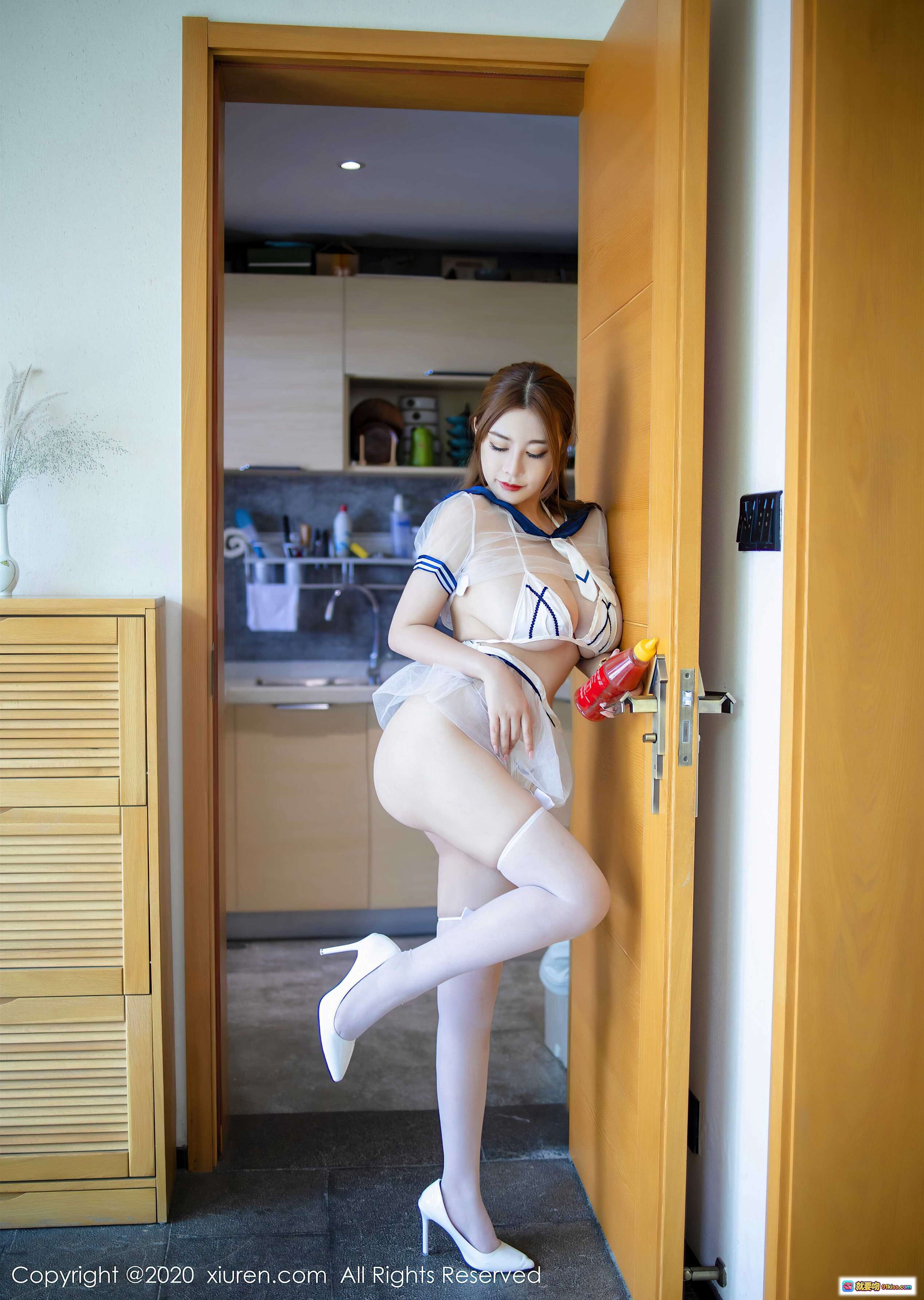 图片[5] - 软软roro浴室写真｜白色透视水手服性感私房照｜秀人网No.2399高清美图 - 就要吻