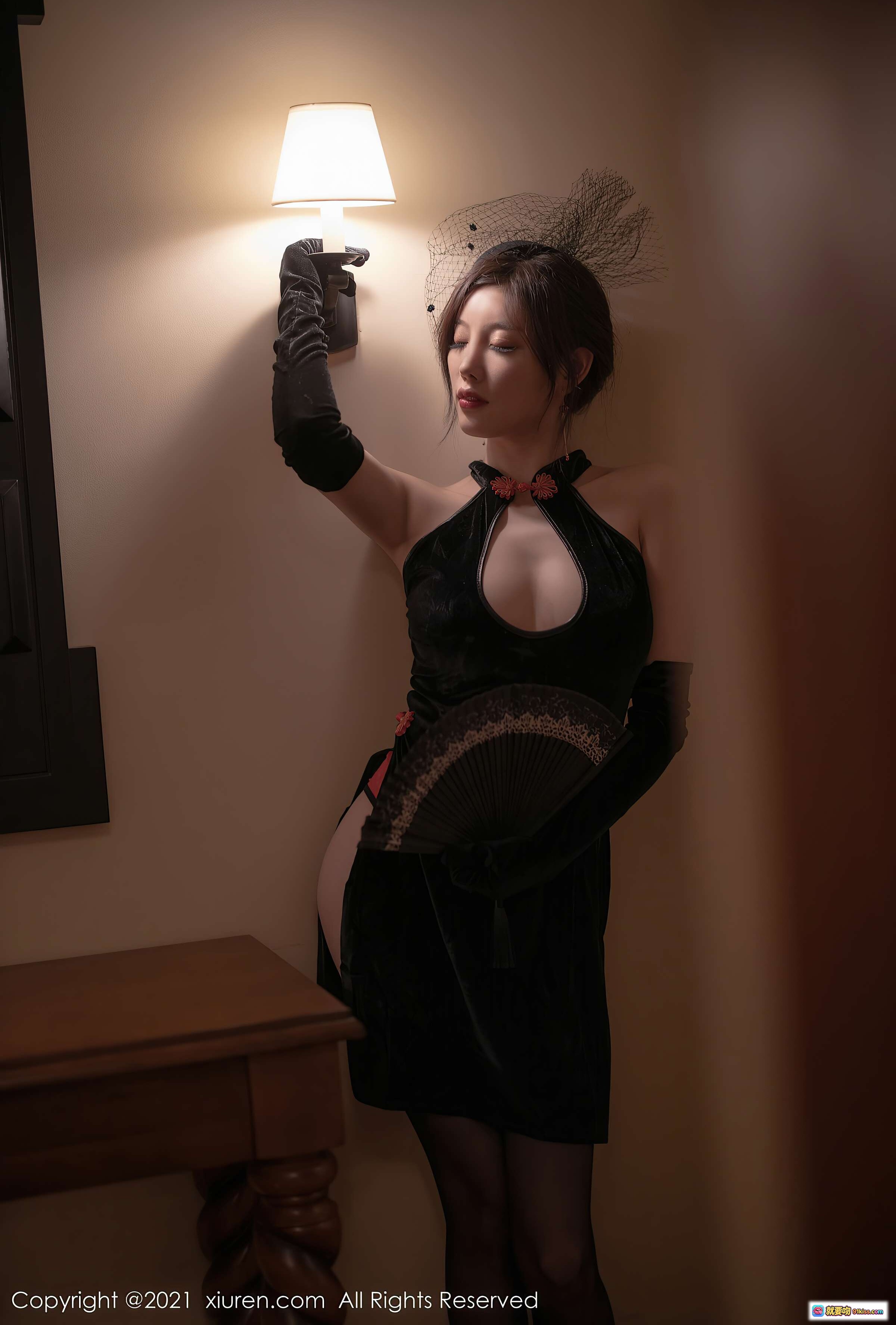 图片[7] - 杨晨晨sugar黑丝吊带红内搭复古网纱帽性感写真_秀人网2021.01.25 VOL.3041 - 就要吻