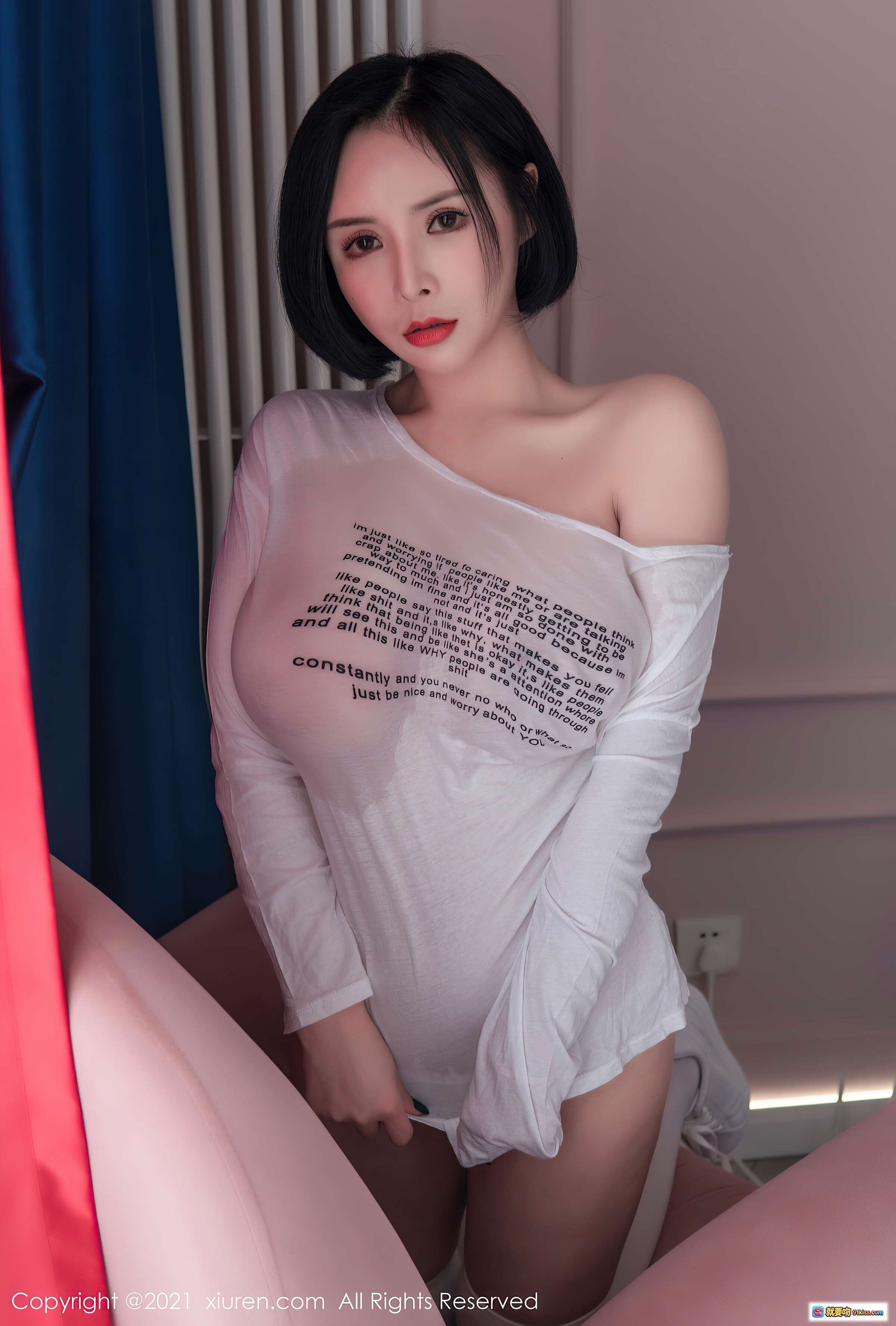 图片[5] - 韩珊珊性感写真 | 白衬衫诱惑 | 丰腴身材 | 私房美拍 | XIUREN秀人网2021.01.22 VOL.3032 - 就要吻