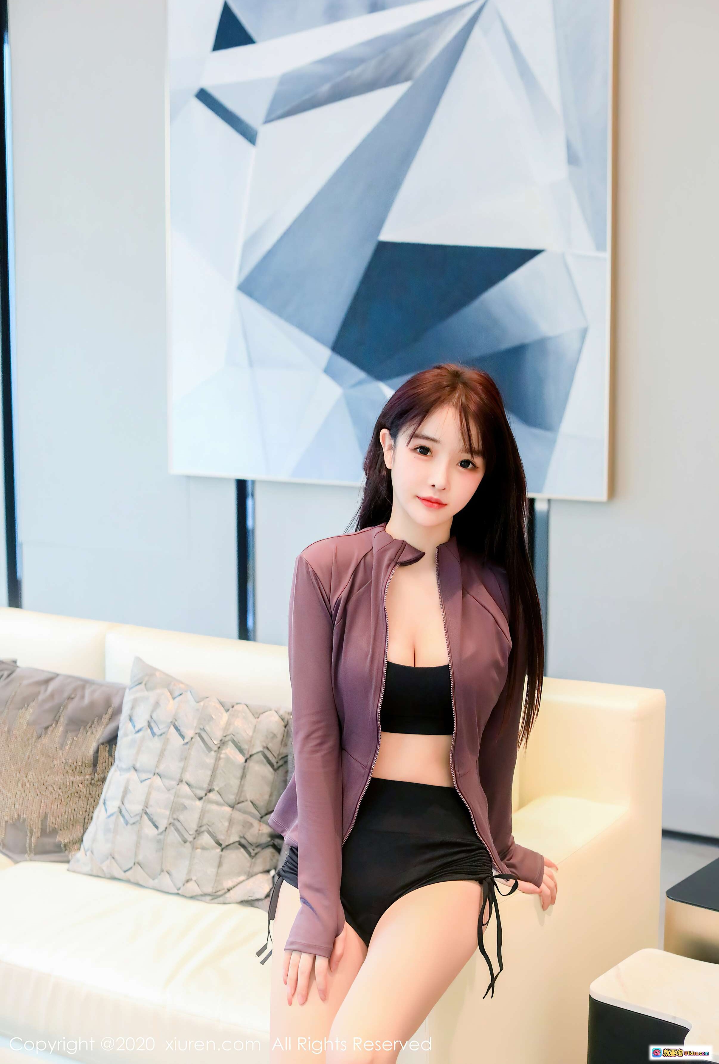 图片[7] - 南初妹妹瑜伽美拍｜黑色运动内衣性感写真｜秀人网2020精选私房图集 - 就要吻