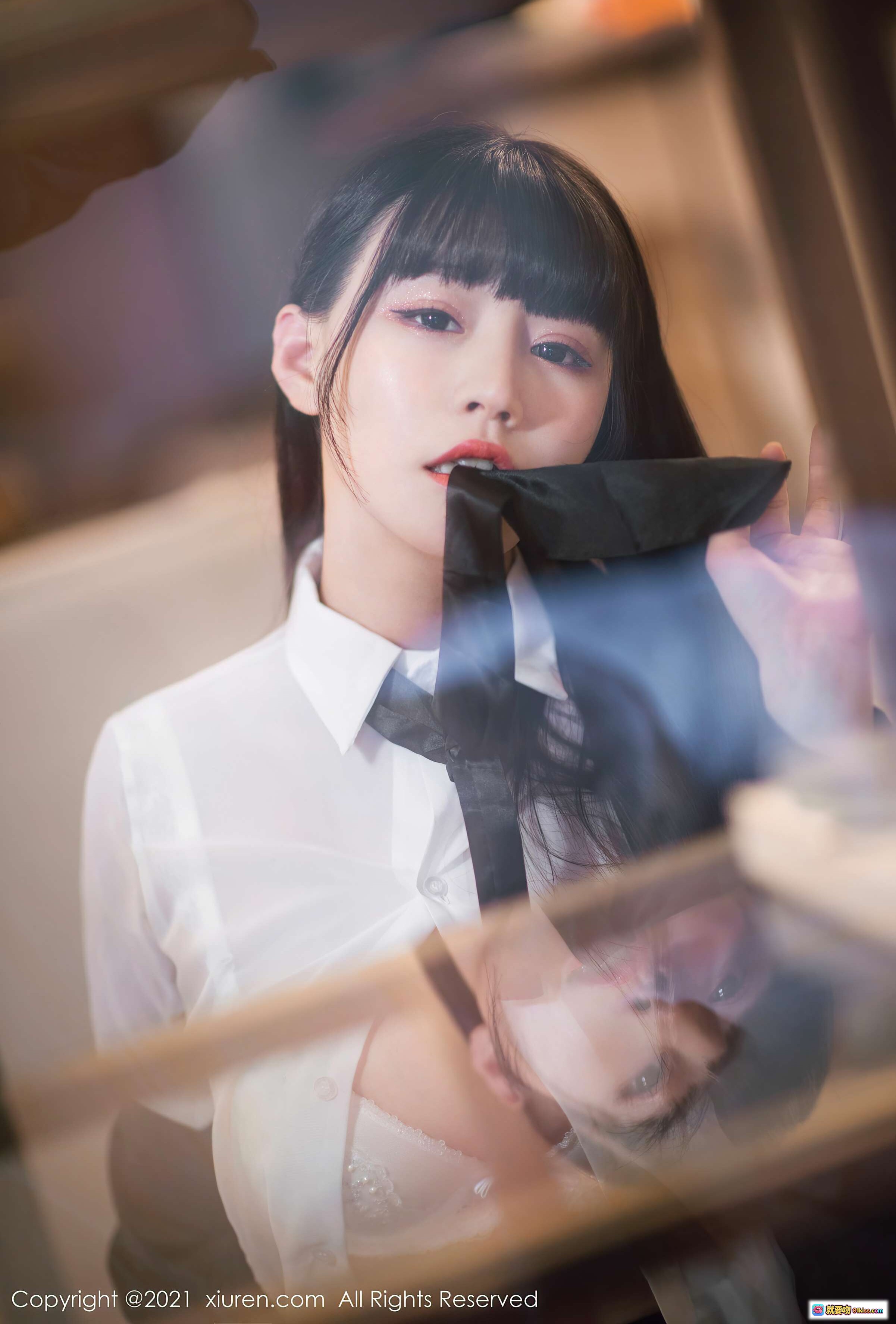 图片[3] - 朱可儿Flower校园风白衬衫黑西装长发写真｜秀人网2021.01.25 VOL.3038性感私房照 - 就要吻