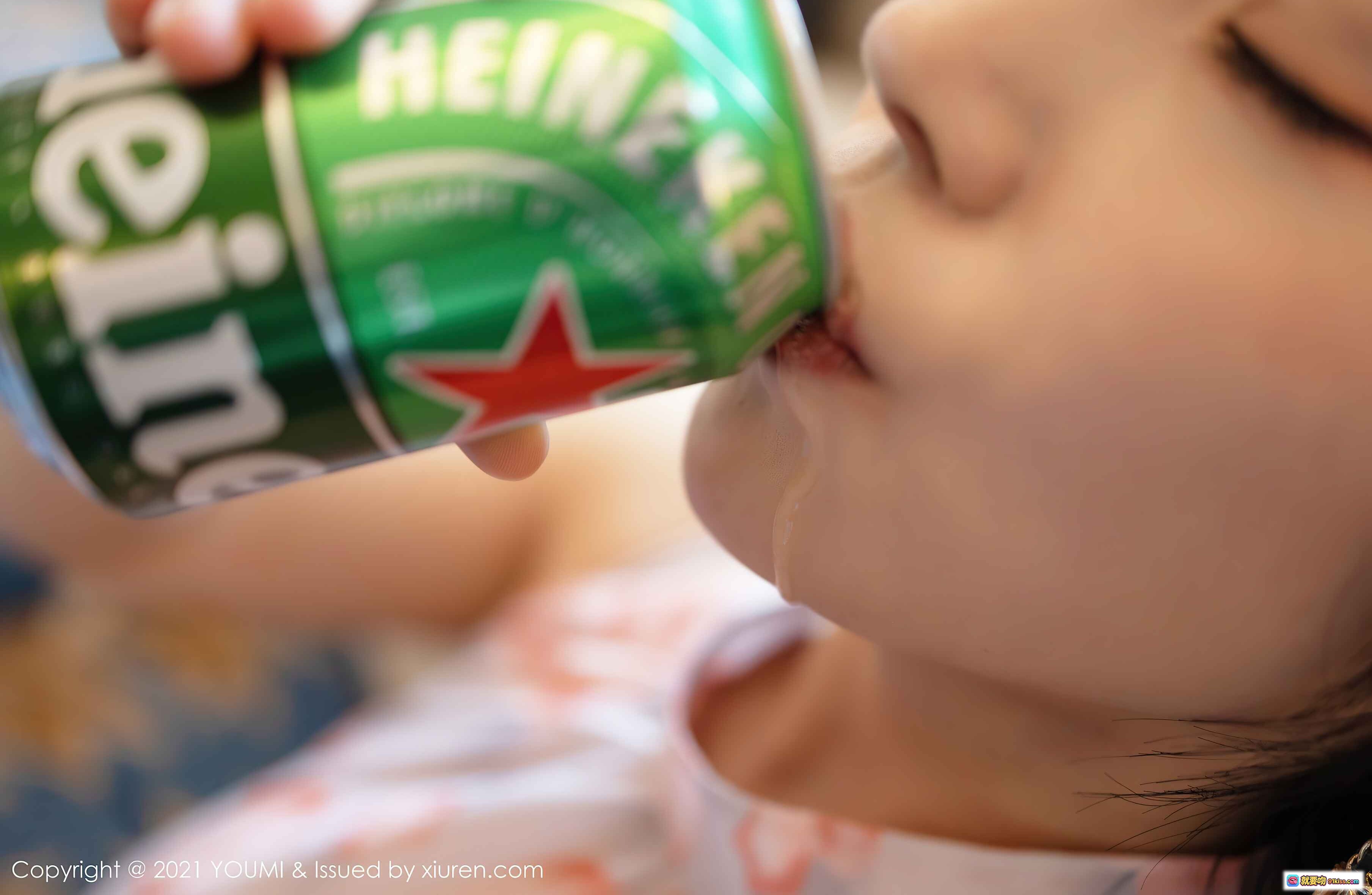 图片[7] - 朱可儿Flower优雅写真｜粉色透视连衣裙搭配Heineken啤酒｜YOUMI尤蜜荟VOL.599高清美图 - 就要吻