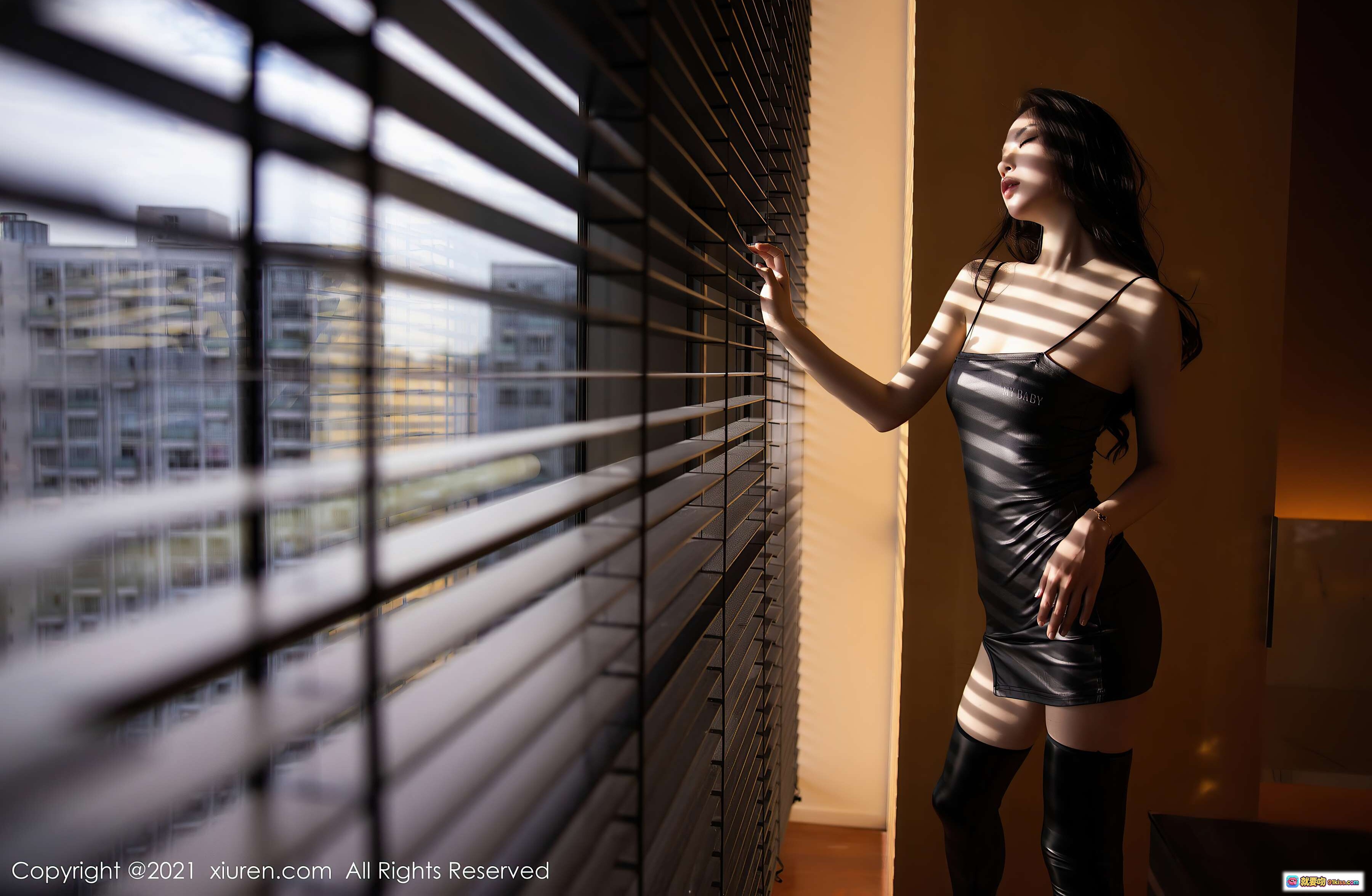 图片[7] - 梦心月黑皮裙窗边光影写真｜秀人网2021.02.18 VOL.3104 高清私房美图 - 就要吻