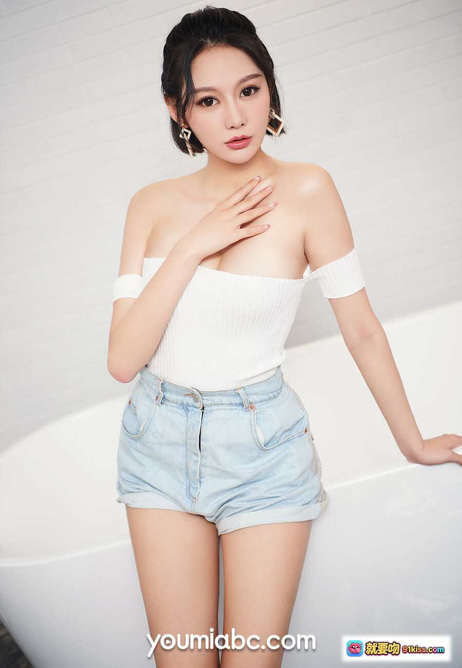 图片[4] - YouMi尤蜜艺轩2019.10.26渴望眼神写真｜白色连体衣蓝沙发慵懒姿态｜34P高清私房美图 - 就要吻