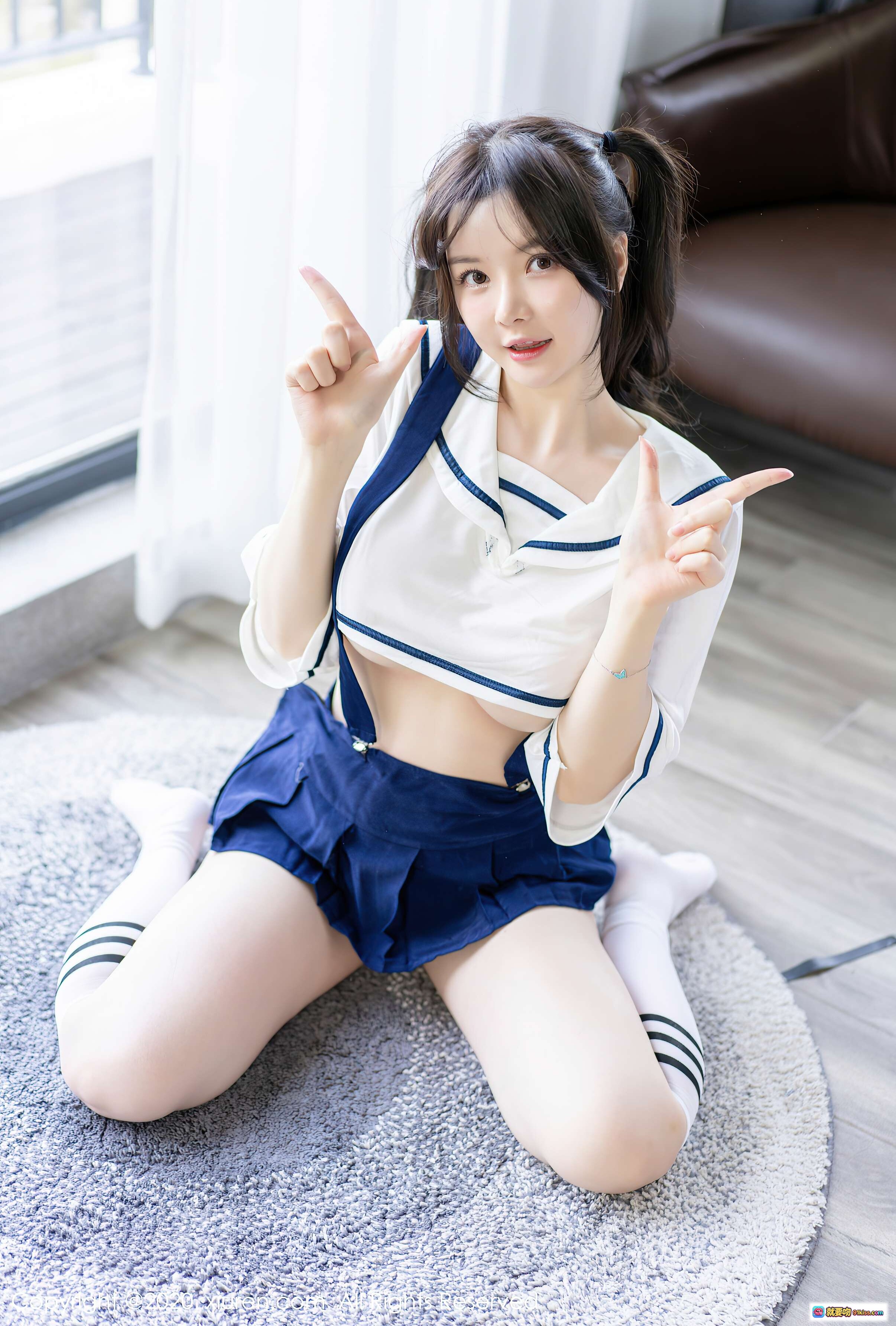 图片[9] - 糯美子MINIbabe校园风蓝裙白袜双马尾写真｜秀人网2020.11.13 VOL.2778高清私房美图 - 就要吻