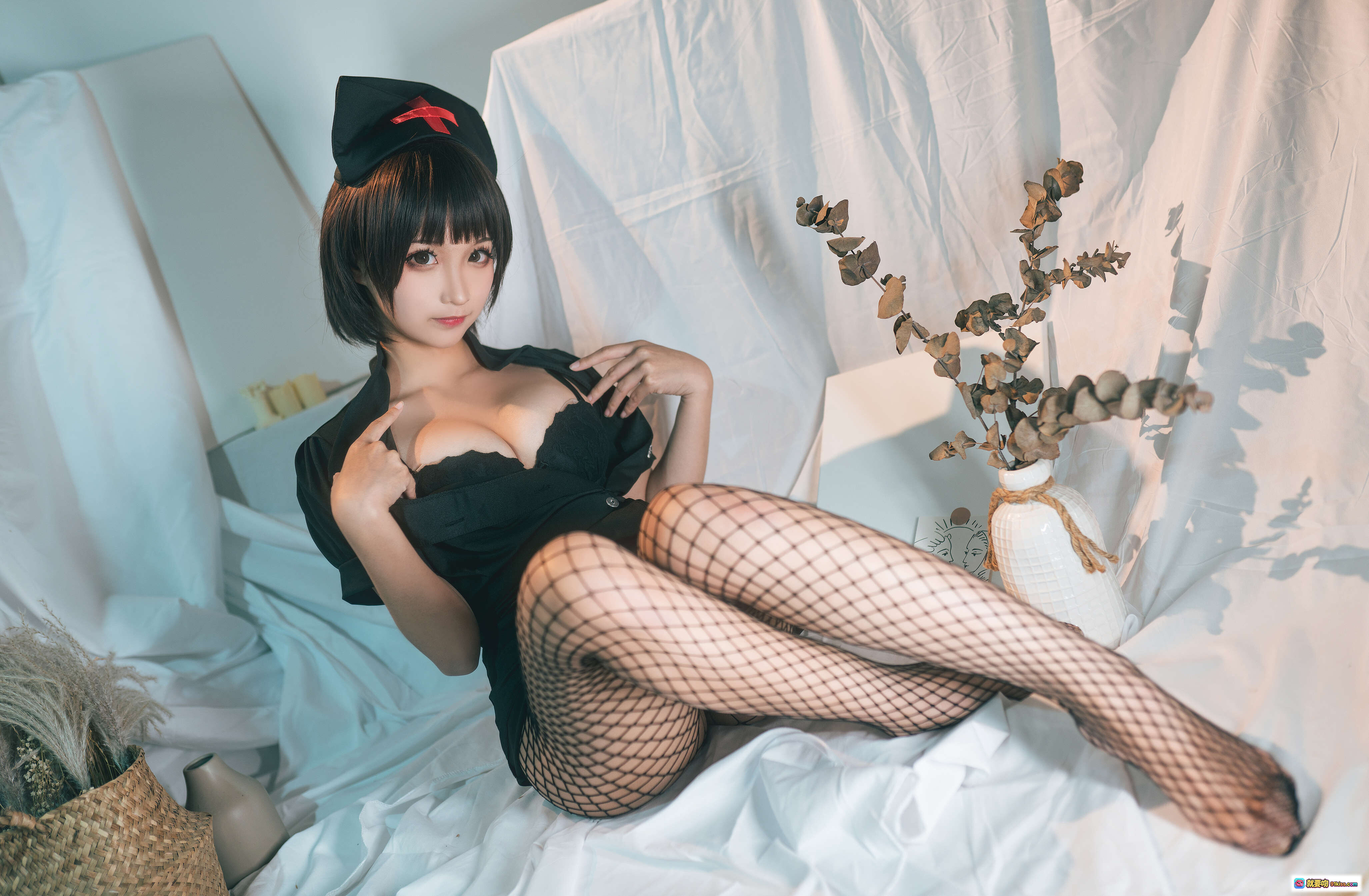 图片[2] - 蠢沫沫NO.054护士写真41P544M 黑色蕾丝内衣性感私房照 甜美诱惑居家氛围美图 - 就要吻