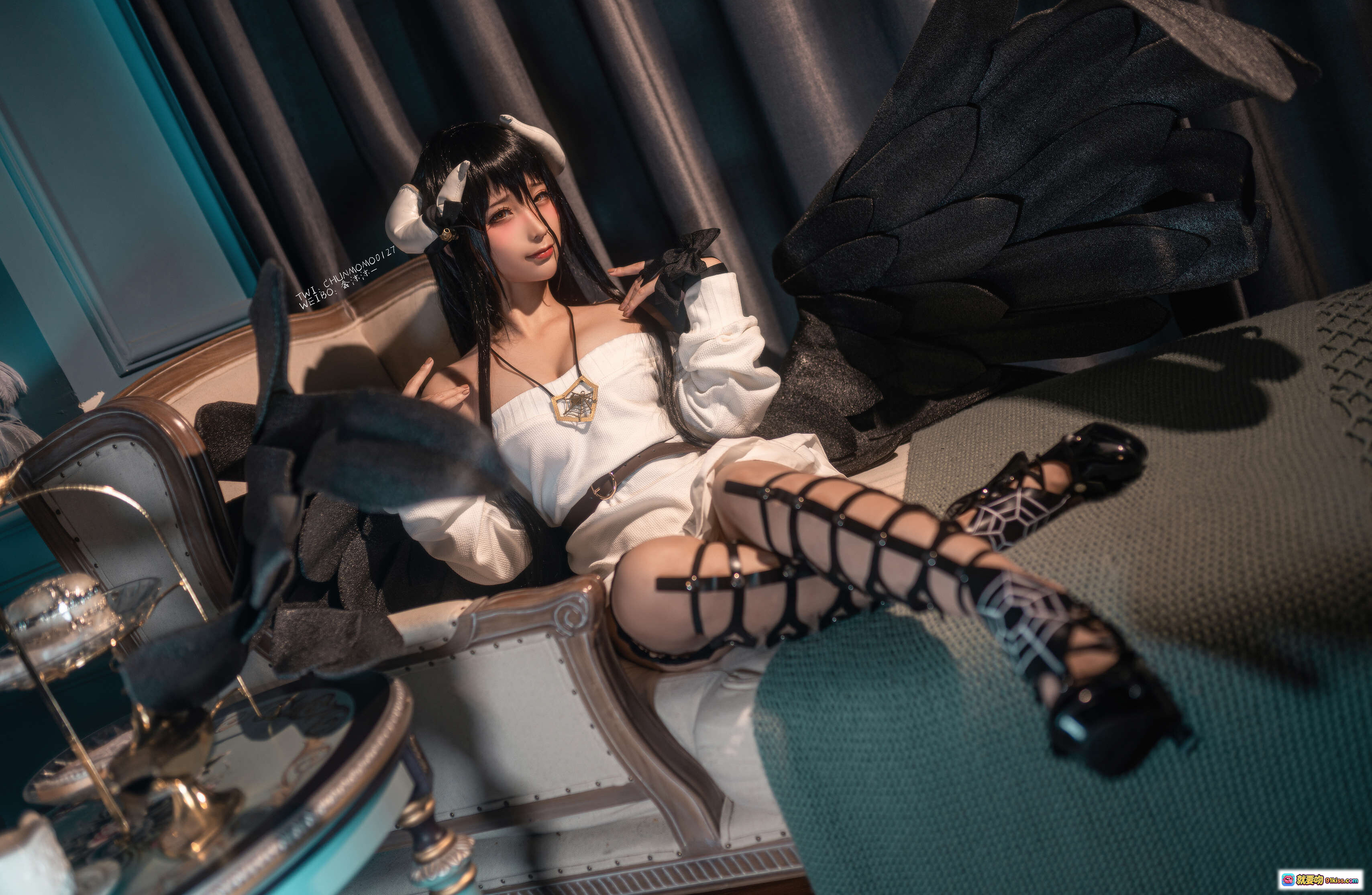 图片[9] - 蠢沫沫NO.096雅儿贝德cos毛衣写真40P高清图集 黑翼少女宫廷风美腿蕾丝袜优雅坐姿摄影 - 就要吻