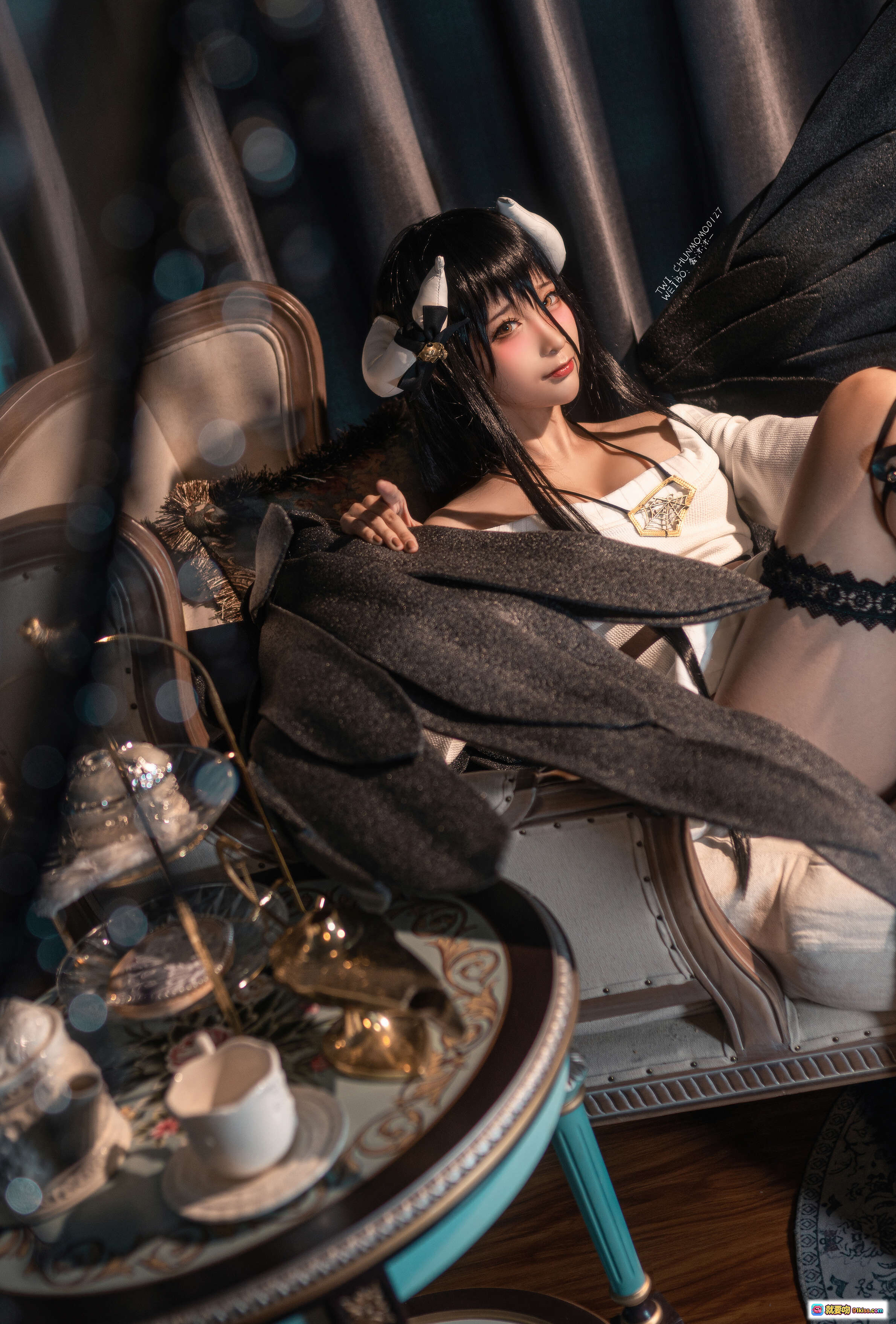 图片[7] - 蠢沫沫NO.096雅儿贝德cos毛衣写真40P高清图集 黑翼少女宫廷风美腿蕾丝袜优雅坐姿摄影 - 就要吻