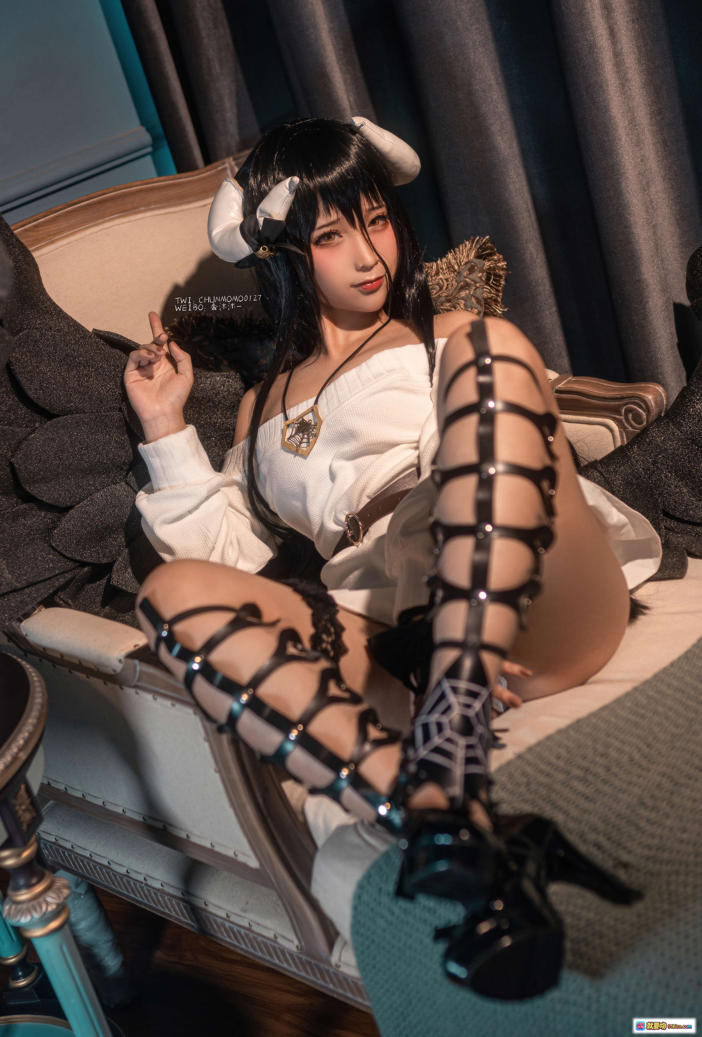 图片[5] - 蠢沫沫NO.096雅儿贝德cos毛衣写真40P高清图集 黑翼少女宫廷风美腿蕾丝袜优雅坐姿摄影 - 就要吻