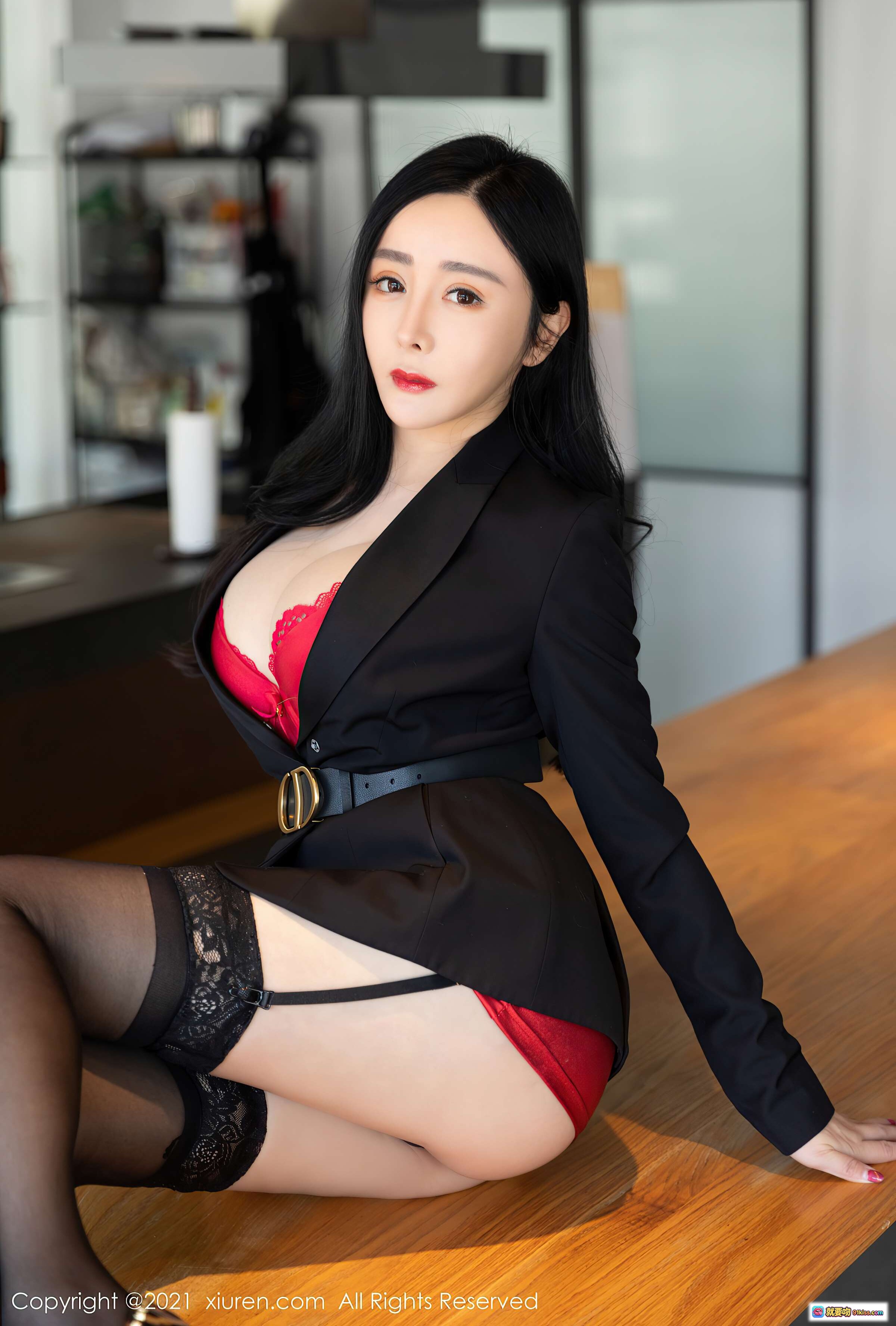 图片[7] - 允爾黑西装红内衣性感写真 – XIUREN秀人网2021.03.01 VOL.3148高清美图 - 就要吻