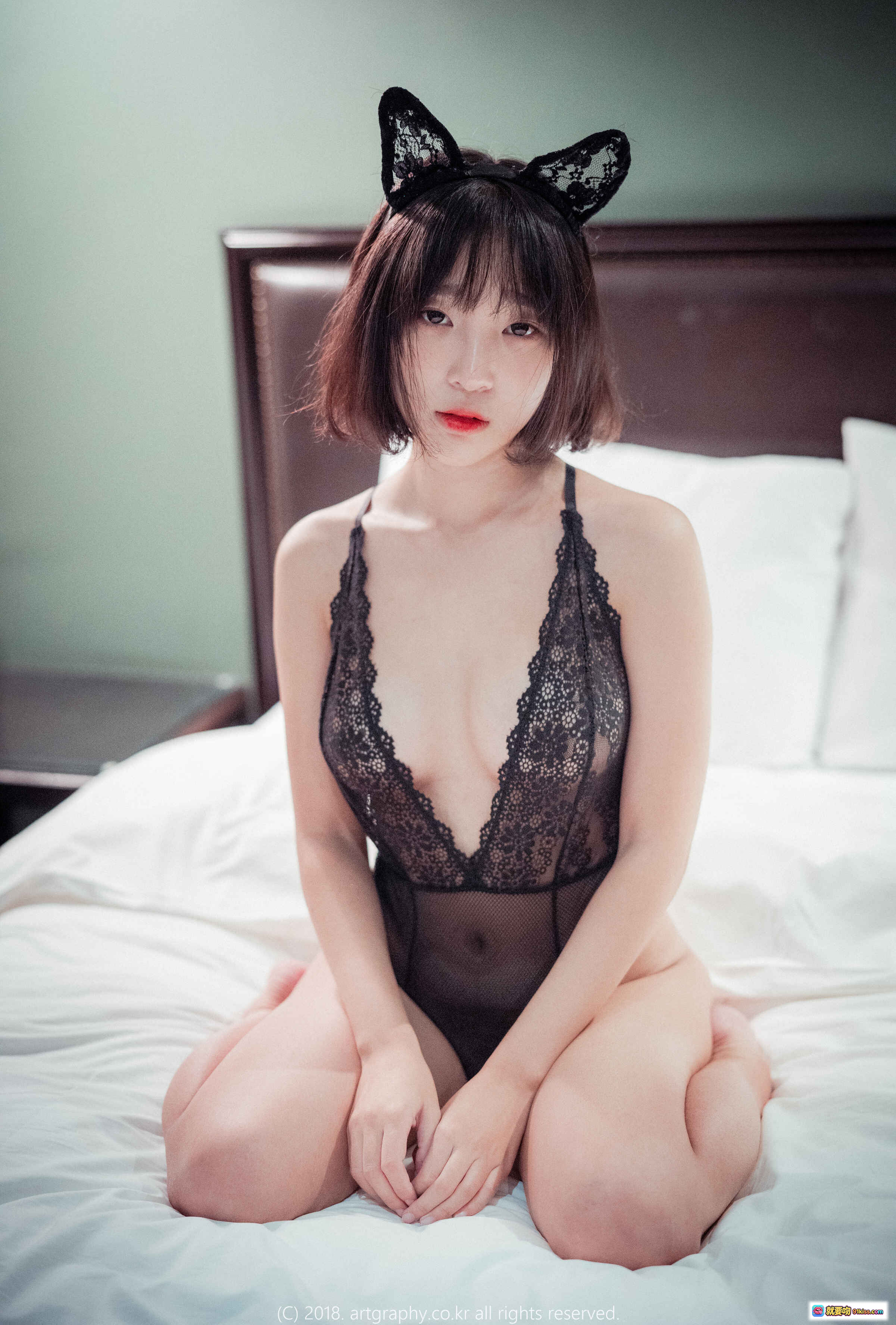 图片[9] - 姜仁卿 NO.005 ARTGRAVIA_VOL34 黑色蕾丝内衣猫耳写真 床上性感私房美图 优雅诱惑风 摄影艺术收藏 - 就要吻