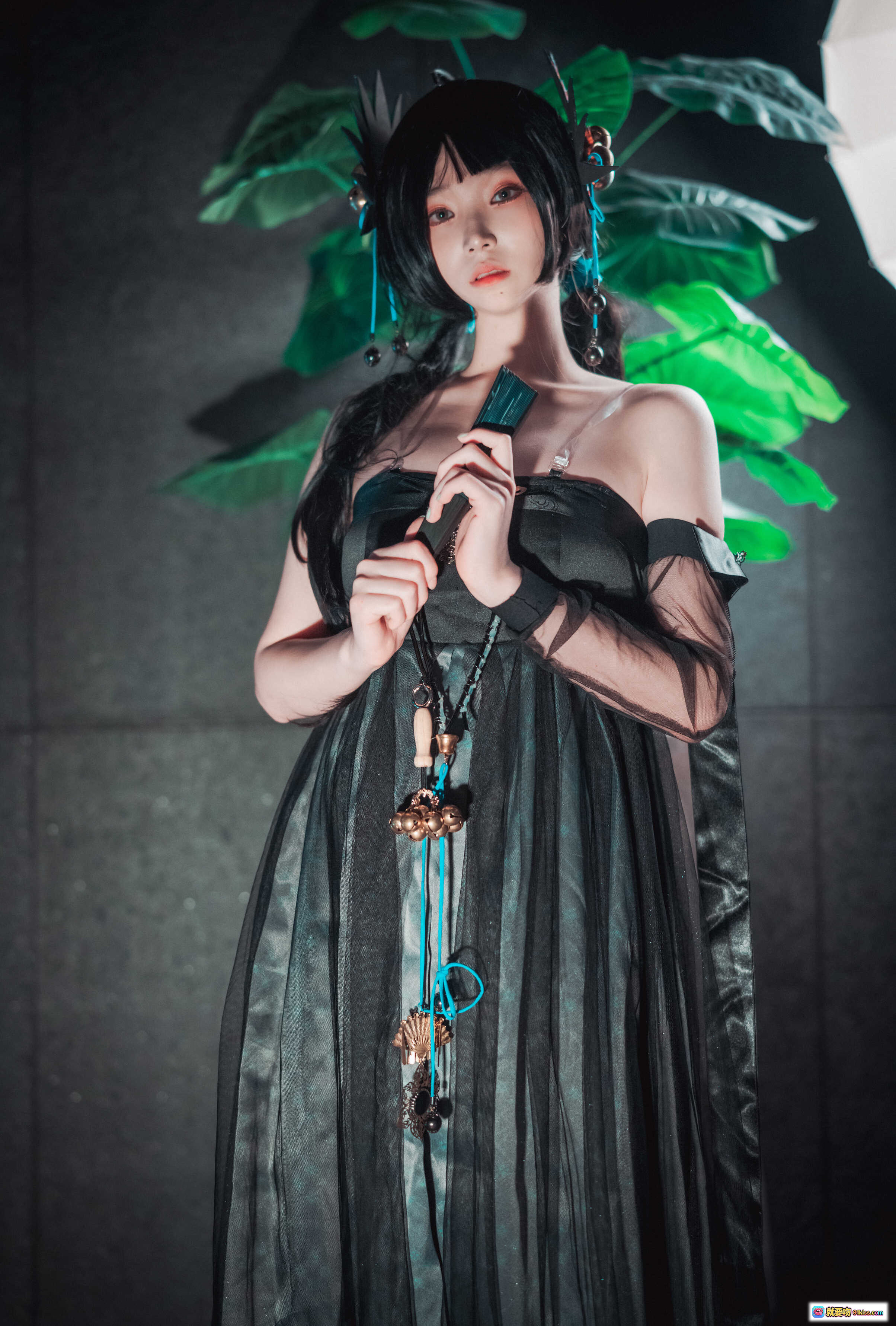 图片[10] - Bambi [DJAWA] Equinoctial Bari Normal Ver Cosplay写真｜黑纱透视装+古风灯笼+夜景蓝光氛围感美少女摄影 - 就要吻